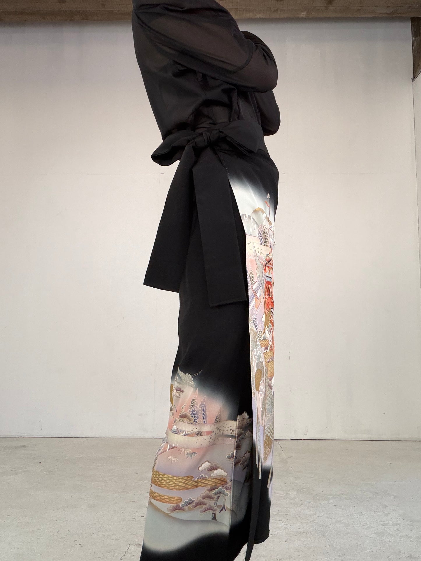 EDO-ZUMA SKIRT UPCYCLED FROM JAPANESE KIMONO "EDO042"