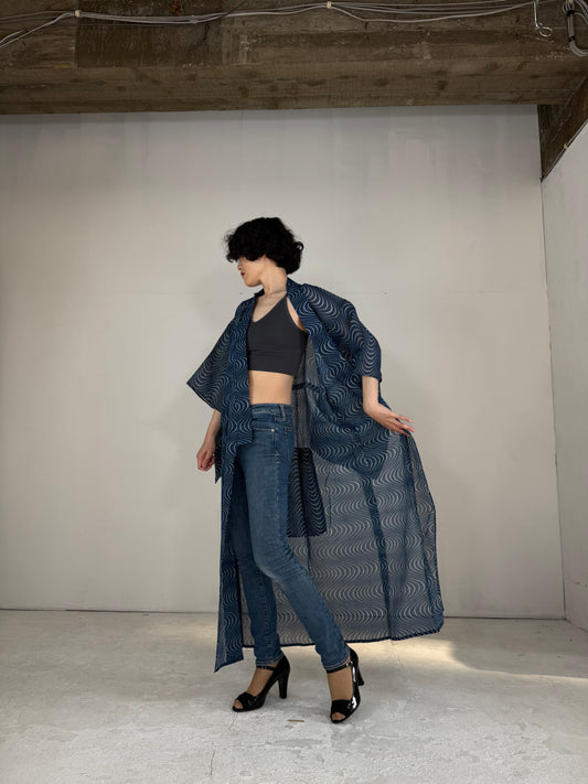 VINTAGE SHEER KIMONO  "sha, ryusui"