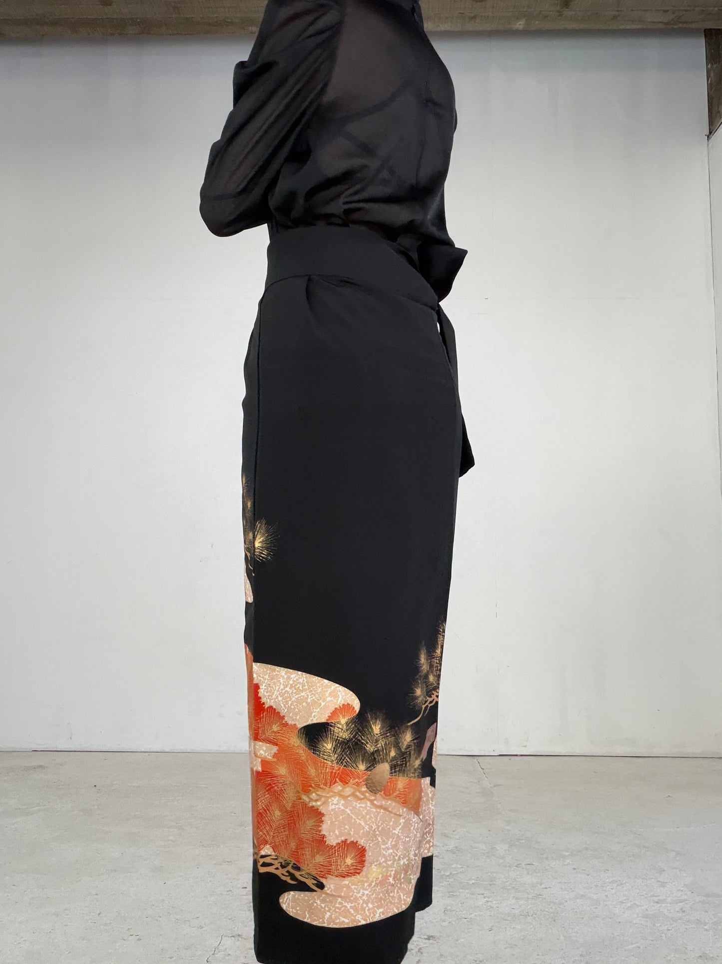 EDO-ZUMA SKIRT UPCYCLED FROM JAPANESE KIMONO "EDO043"