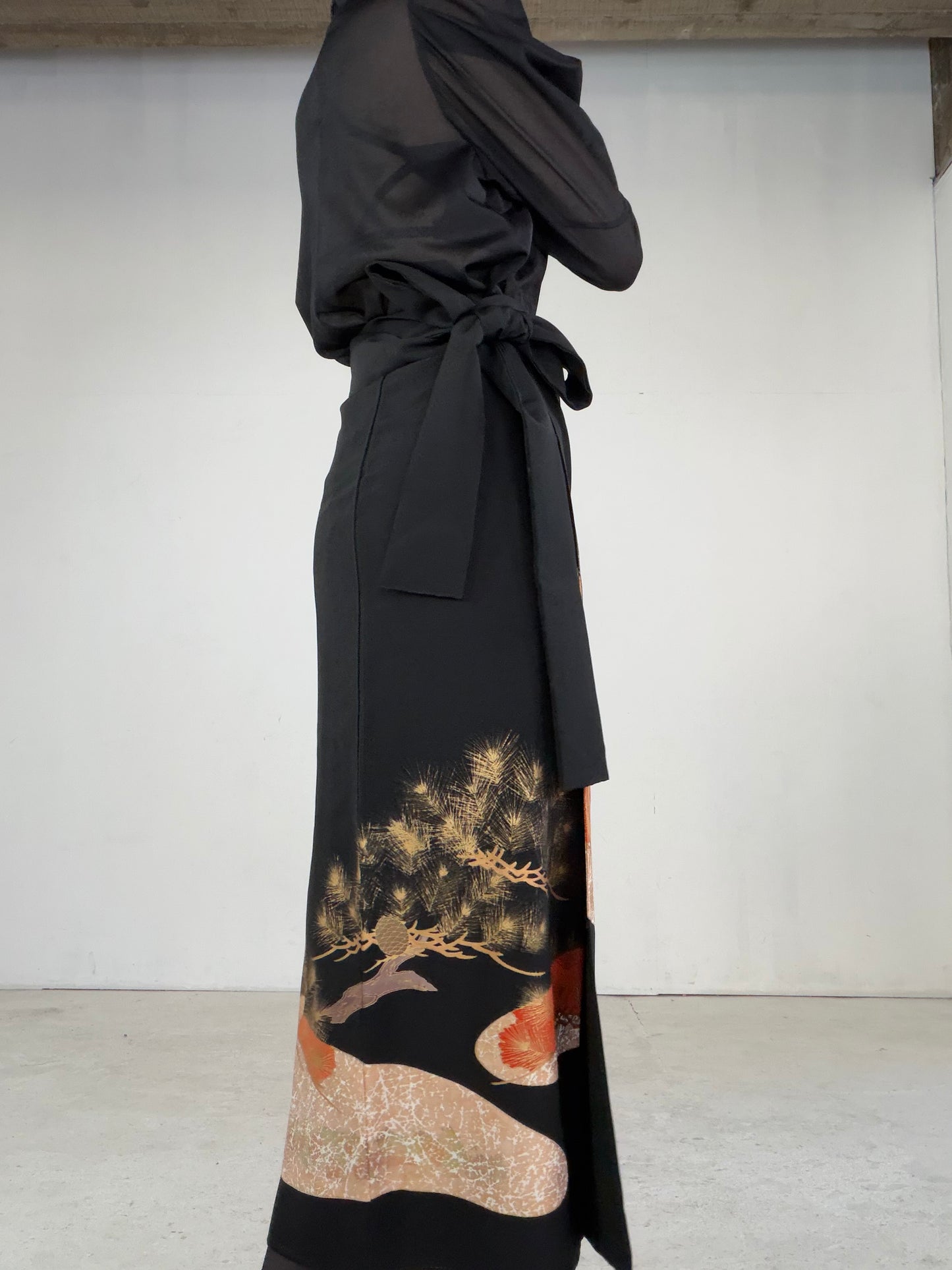 EDO-ZUMA SKIRT UPCYCLED FROM JAPANESE KIMONO "EDO043"