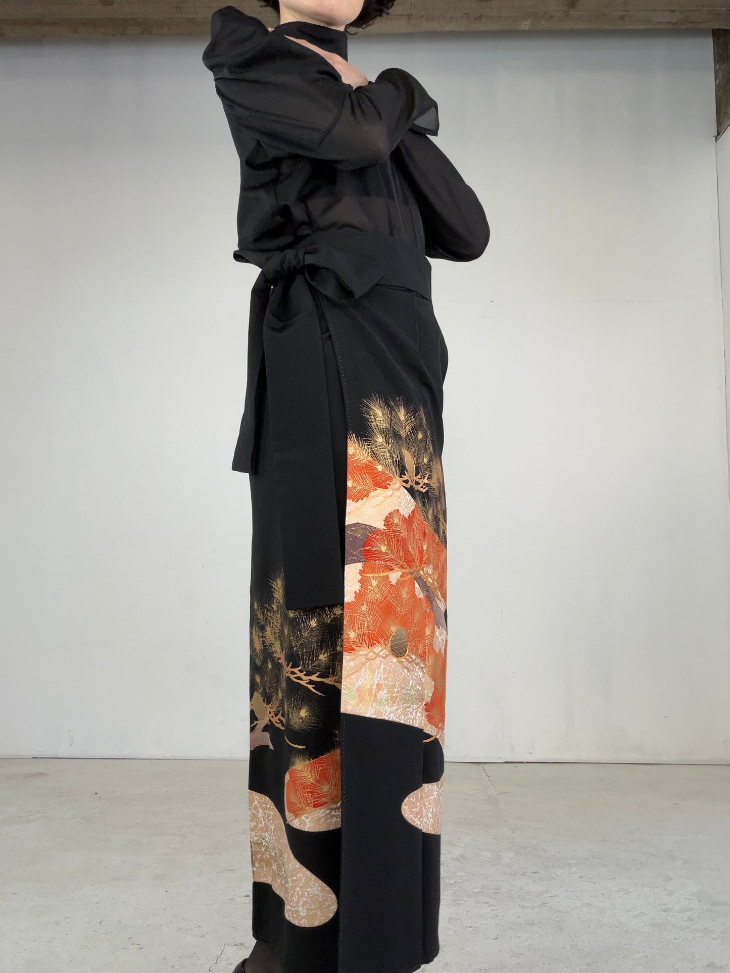 EDO-ZUMA SKIRT UPCYCLED FROM JAPANESE KIMONO "EDO043"