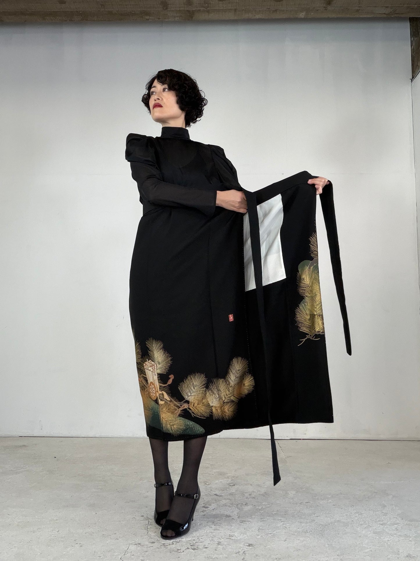 EDO-ZUMA SKIRT UPCYCLED FROM JAPANESE KIMONO "EDO045"