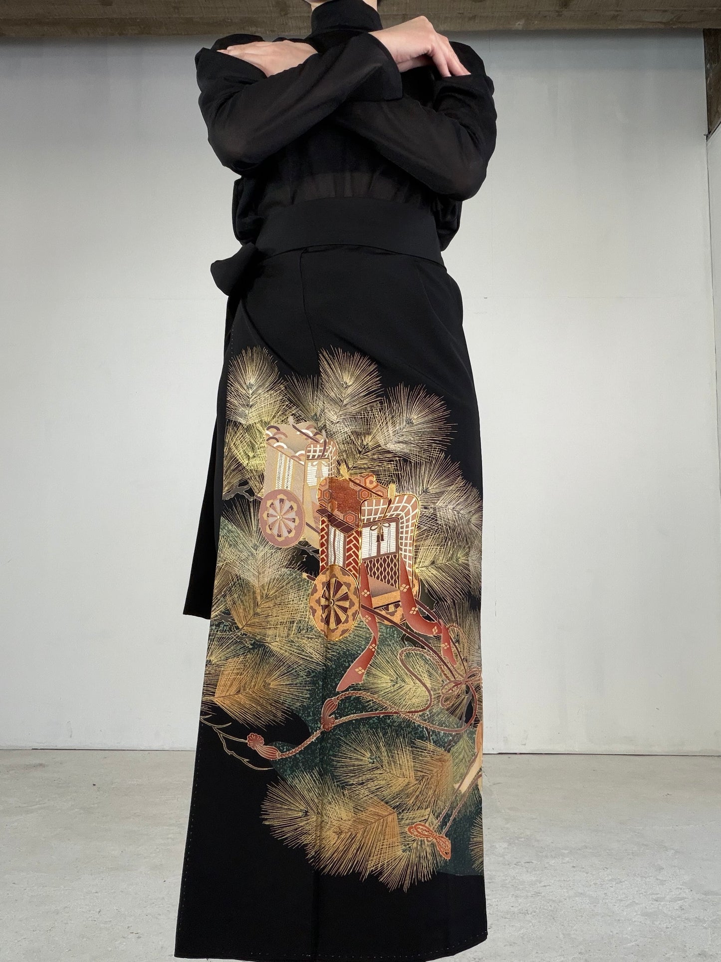 EDO-ZUMA SKIRT UPCYCLED FROM JAPANESE KIMONO "EDO045"