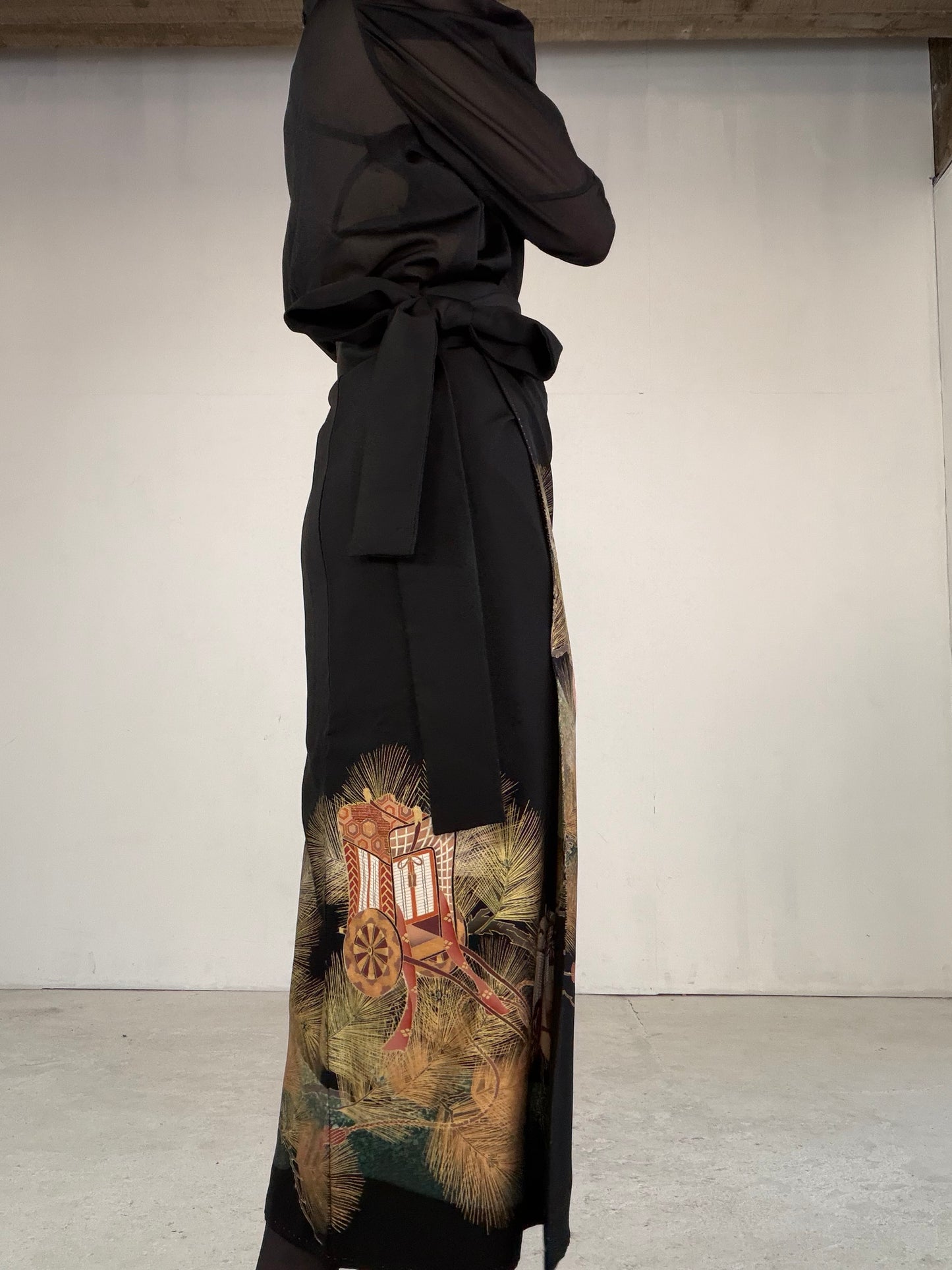 EDO-ZUMA SKIRT UPCYCLED FROM JAPANESE KIMONO "EDO045"