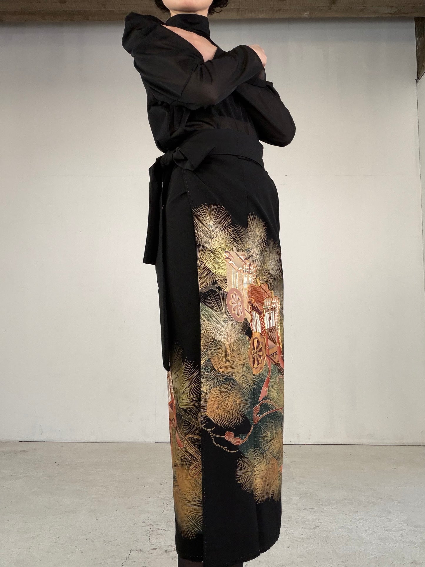 EDO-ZUMA SKIRT UPCYCLED FROM JAPANESE KIMONO "EDO045"
