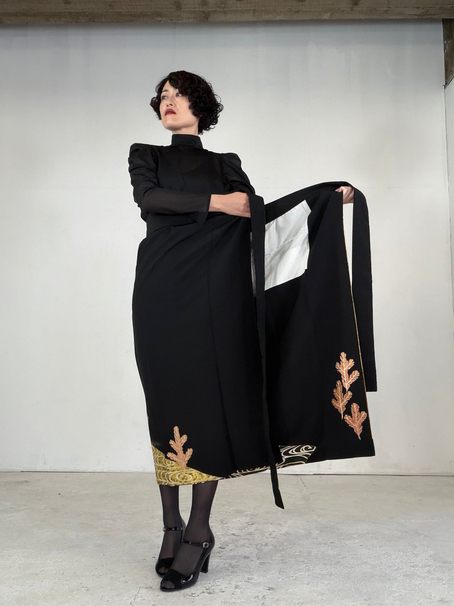 EDO-ZUMA SKIRT UPCYCLED FROM JAPANESE KIMONO "EDO046"