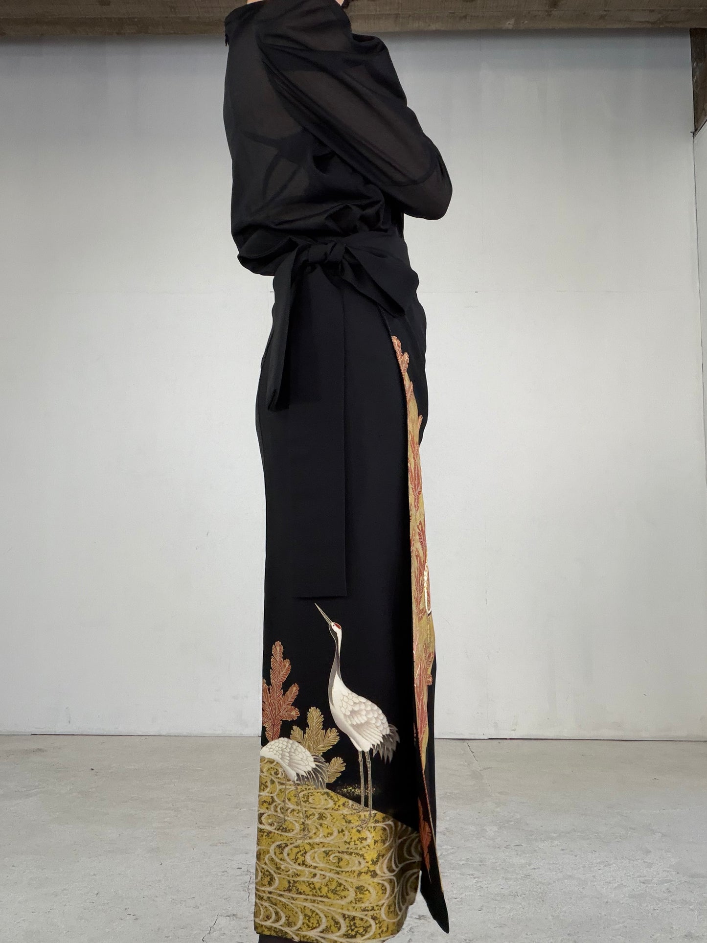 EDO-ZUMA SKIRT UPCYCLED FROM JAPANESE KIMONO "EDO046"