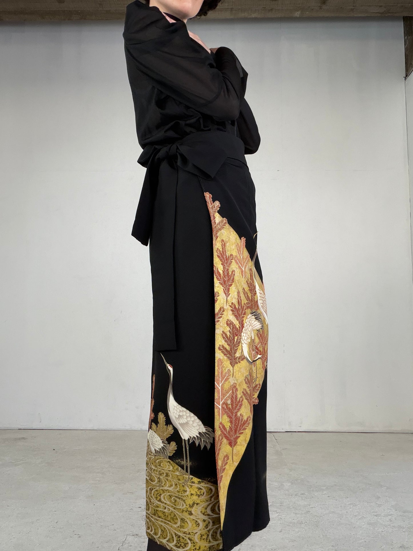 EDO-ZUMA SKIRT UPCYCLED FROM JAPANESE KIMONO "EDO046"