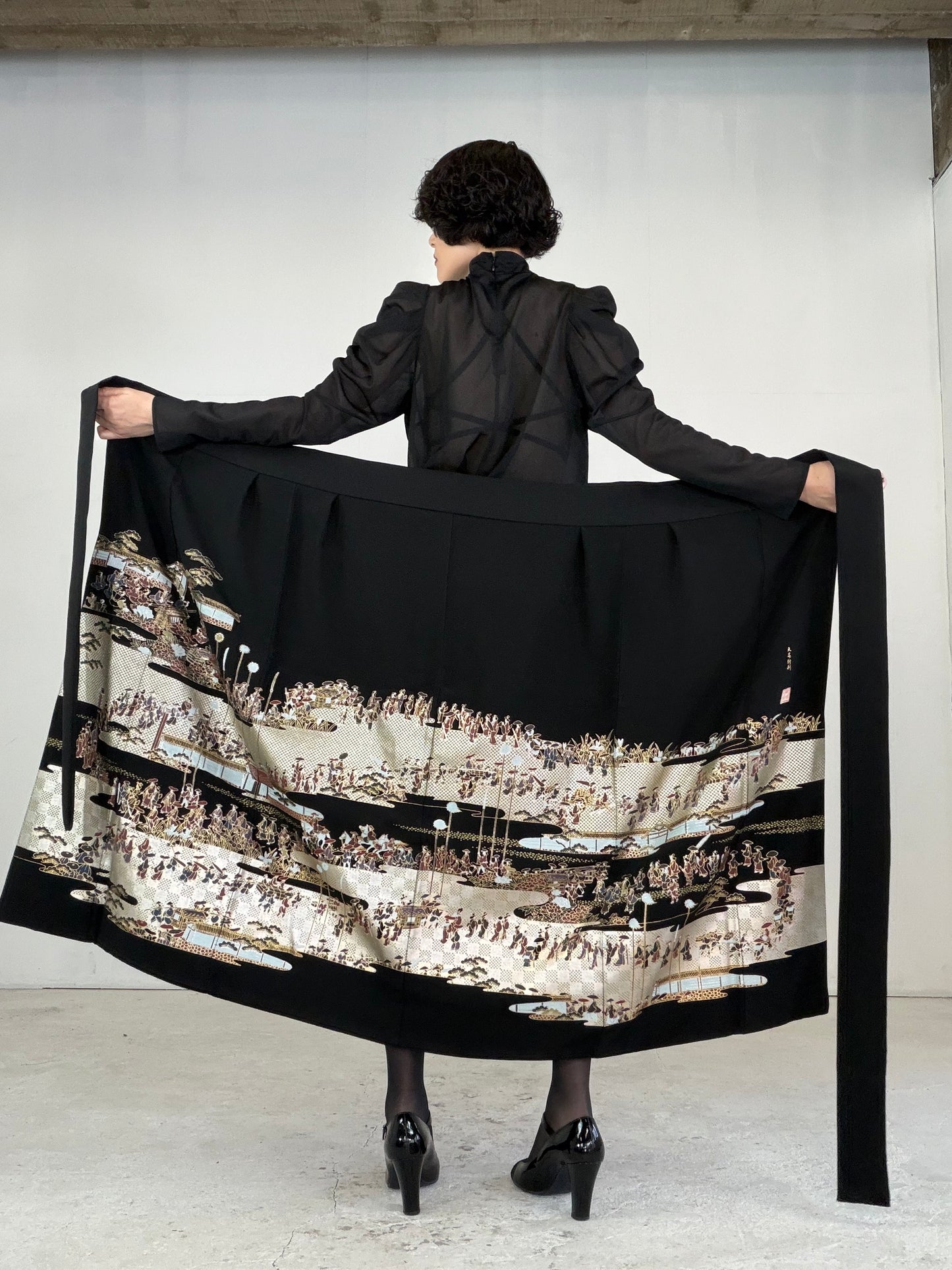 EDO-ZUMA SKIRT UPCYCLED FROM JAPANESE KIMONO "EDO047"