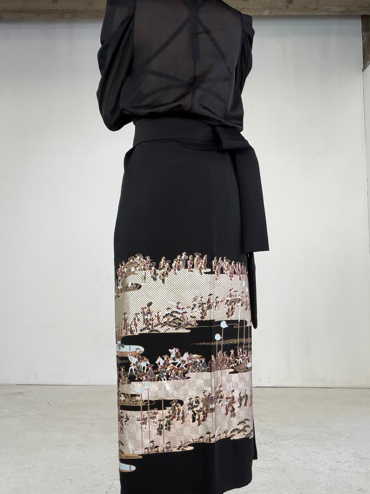 EDO-ZUMA SKIRT UPCYCLED FROM JAPANESE KIMONO "EDO047"