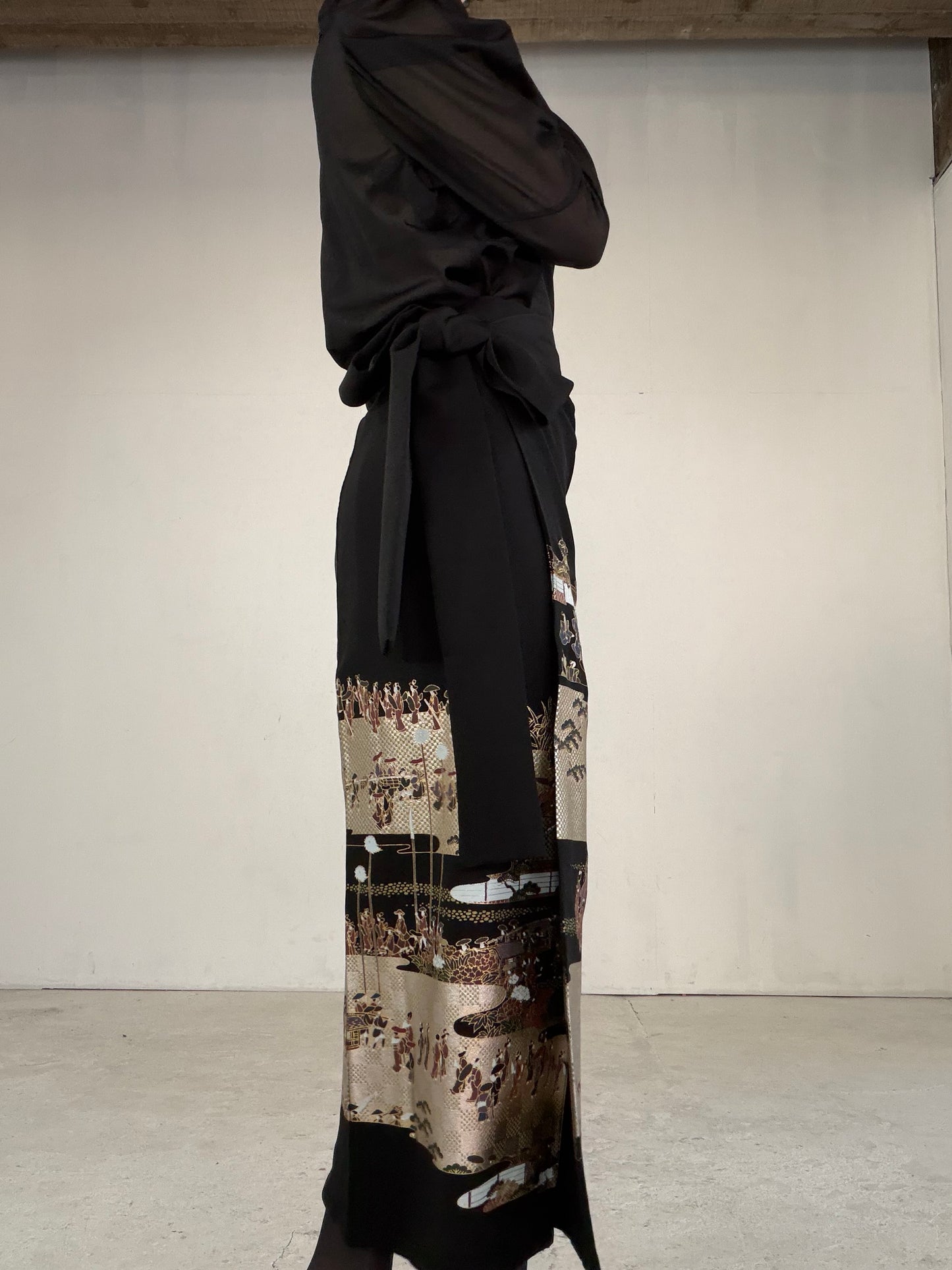 EDO-ZUMA SKIRT UPCYCLED FROM JAPANESE KIMONO "EDO047"