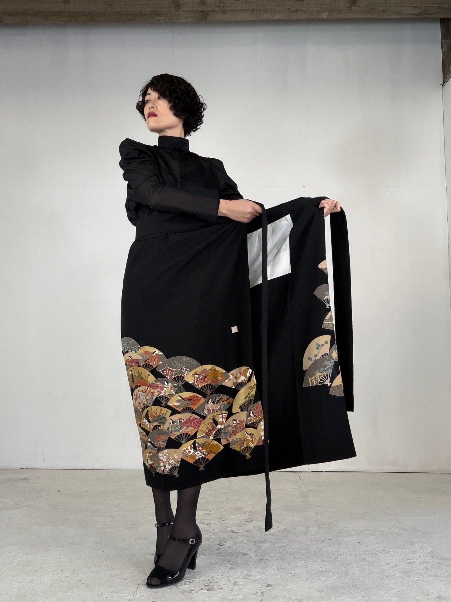 EDO-ZUMA SKIRT UPCYCLED FROM JAPANESE KIMONO "EDO048"