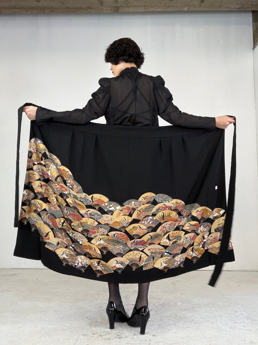 EDO-ZUMA SKIRT UPCYCLED FROM JAPANESE KIMONO "EDO048"