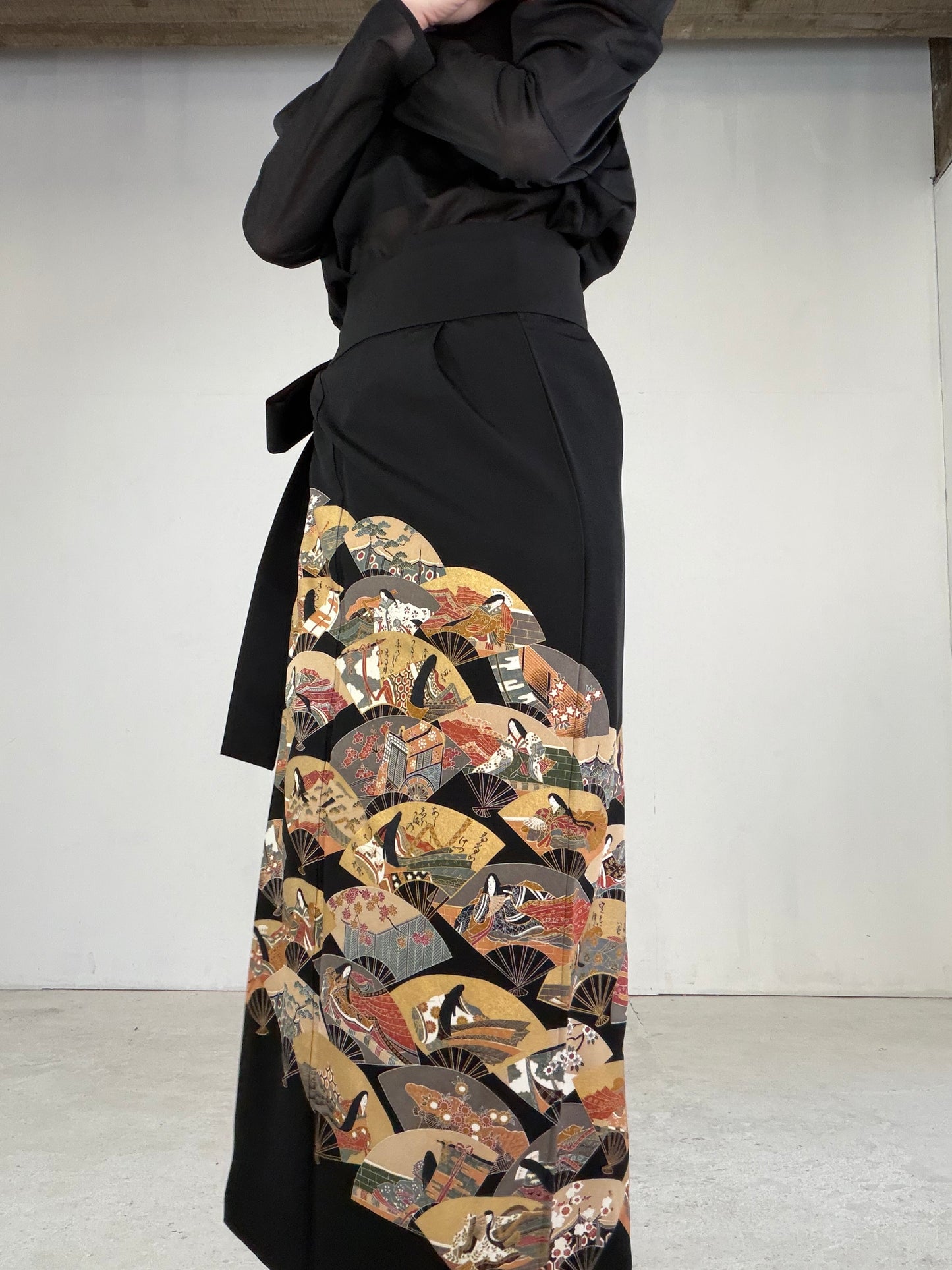 EDO-ZUMA SKIRT UPCYCLED FROM JAPANESE KIMONO "EDO048"