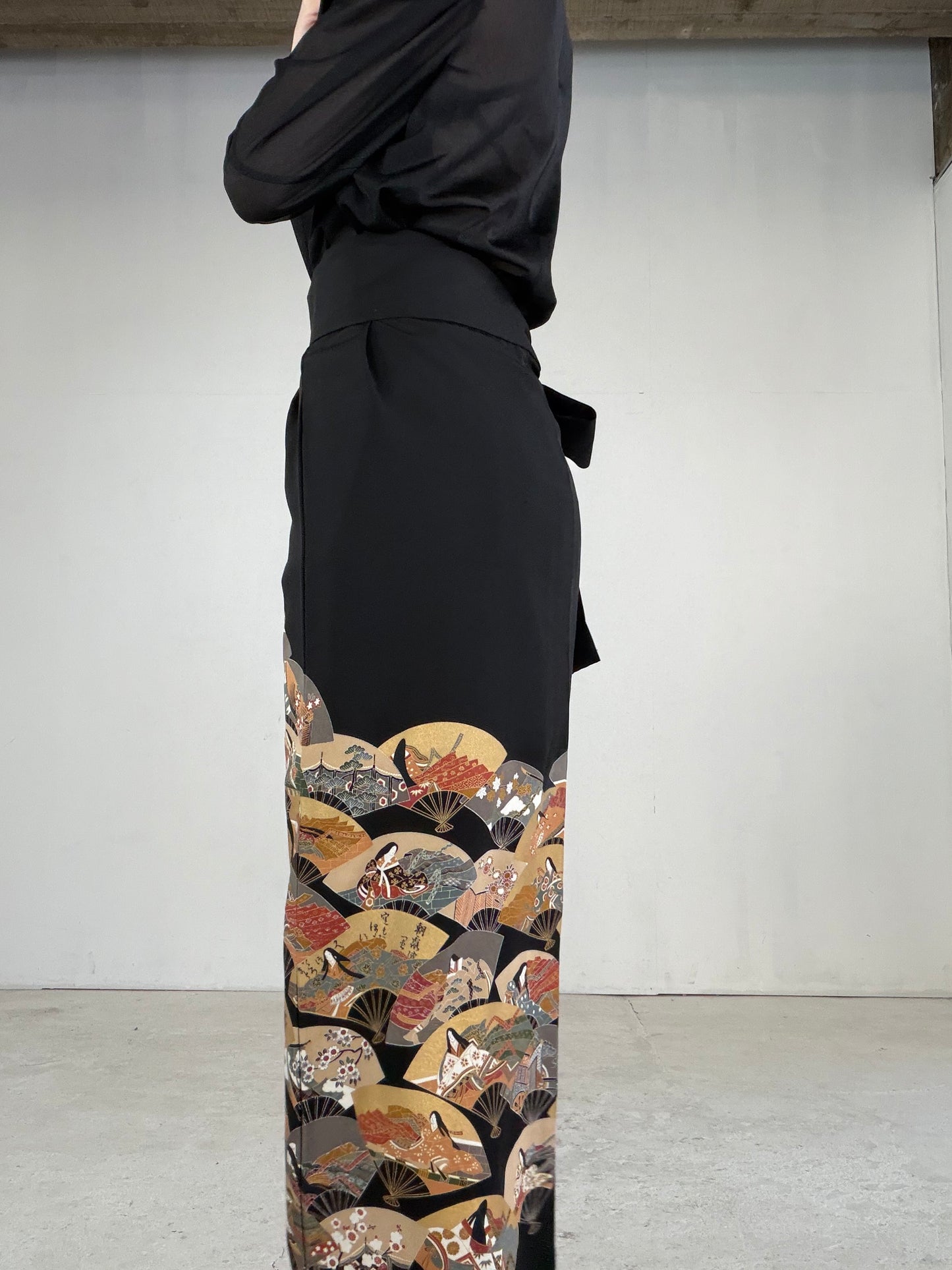 EDO-ZUMA SKIRT UPCYCLED FROM JAPANESE KIMONO "EDO048"