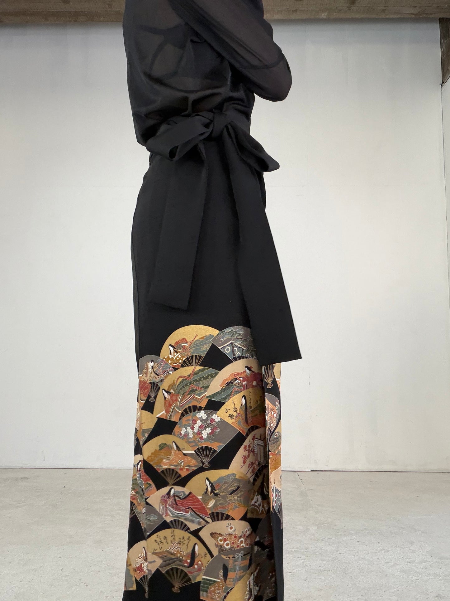 EDO-ZUMA SKIRT UPCYCLED FROM JAPANESE KIMONO "EDO048"