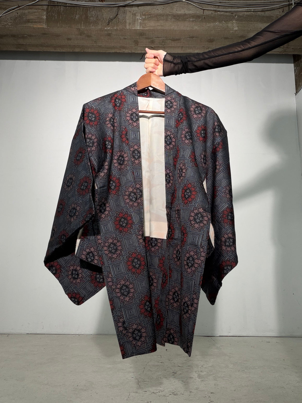 Vintage Tsumugi Haori & Kimono Skirt Set "SAI006 - approx. US 2–4 / UK 6–8 / EU 34–36" — Upcycled from Japanese Kimono