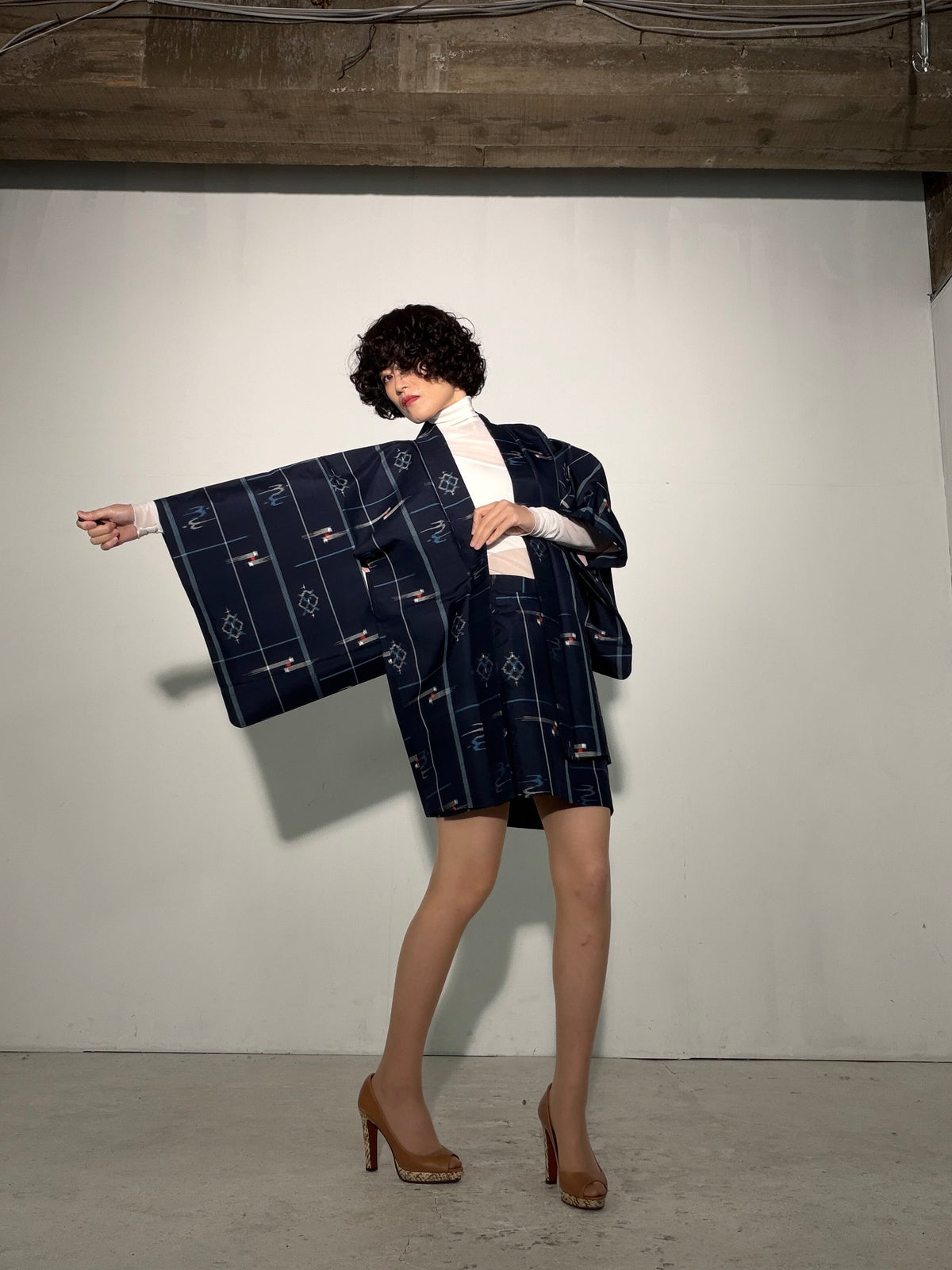 Vintage Tsumugi Haori & Kimono Skirt Set "SAI008 - US 6–8 / UK 10–12 / EU 38–40" — Upcycled from Japanese Kimono