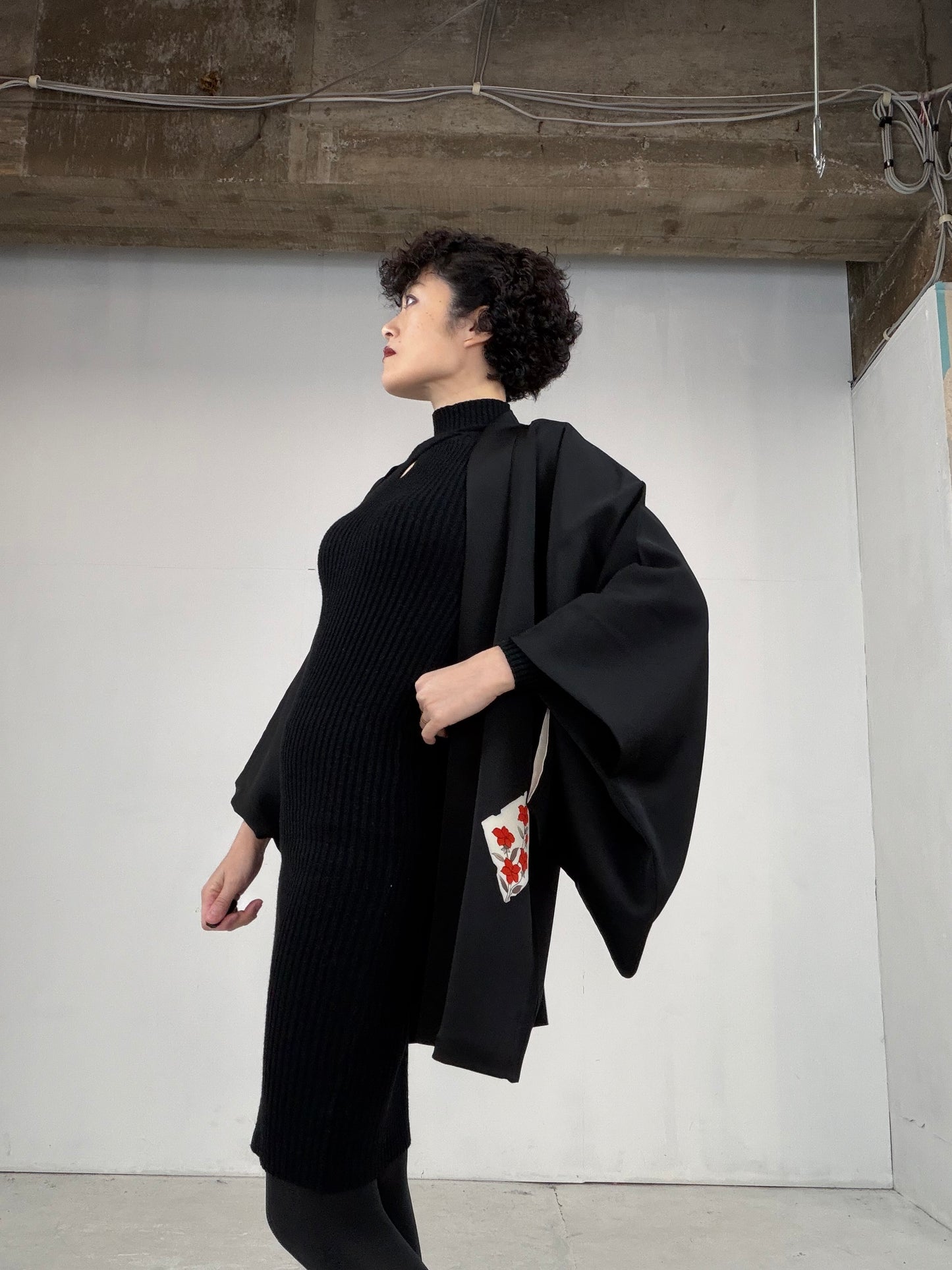 VINTAGE BLACK HAORI  "BLK102"