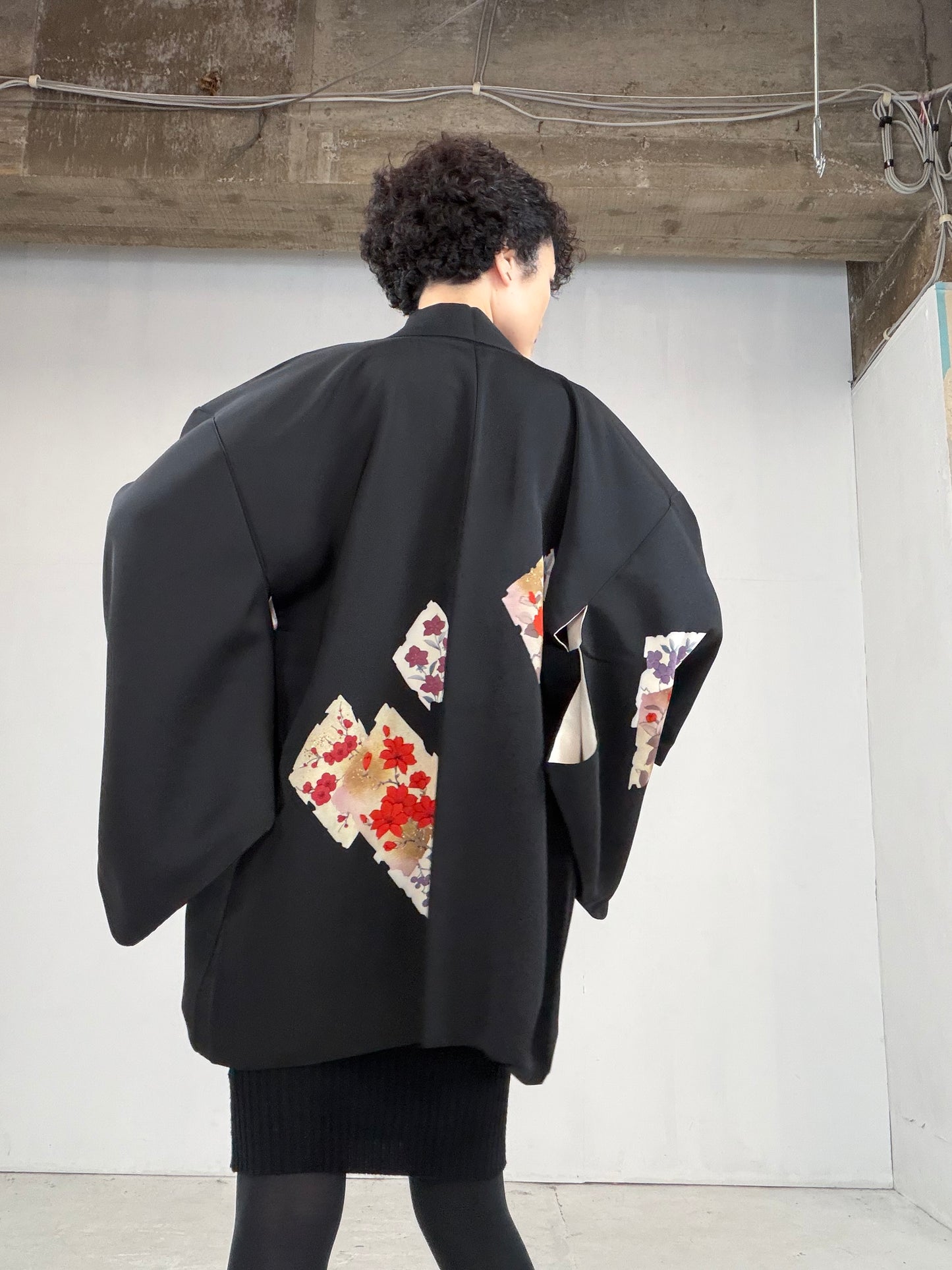 VINTAGE BLACK HAORI  "BLK102"