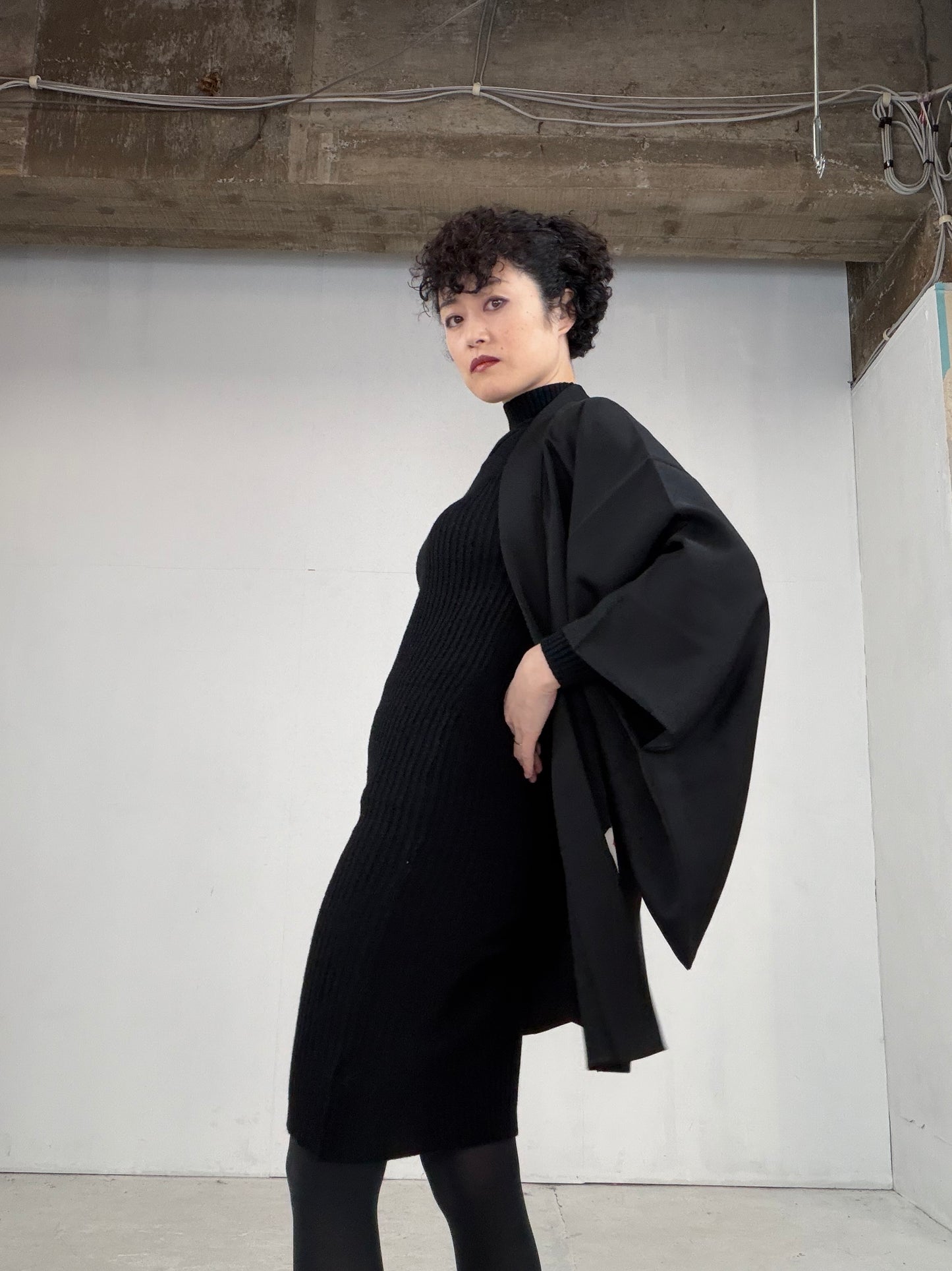 VINTAGE BLACK HAORI  "BLK102"
