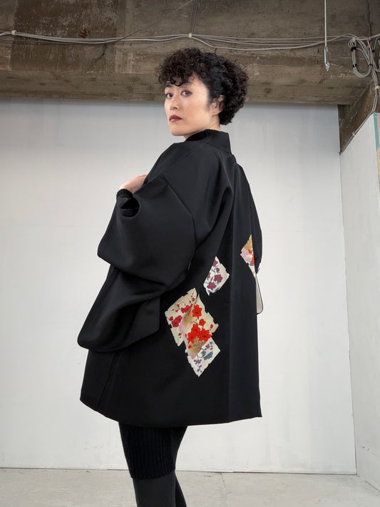 VINTAGE BLACK HAORI  "BLK102"
