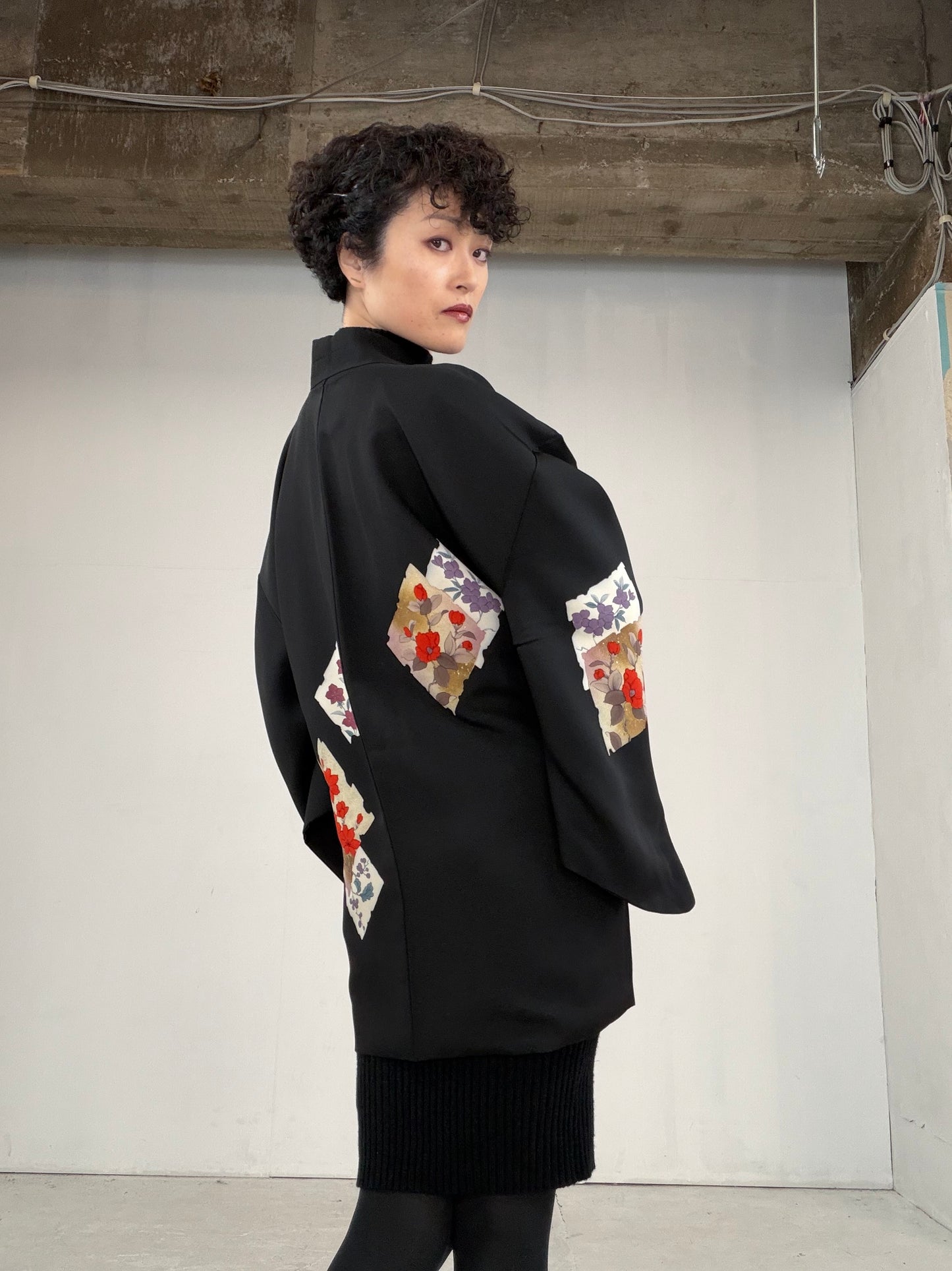 VINTAGE BLACK HAORI  "BLK102"