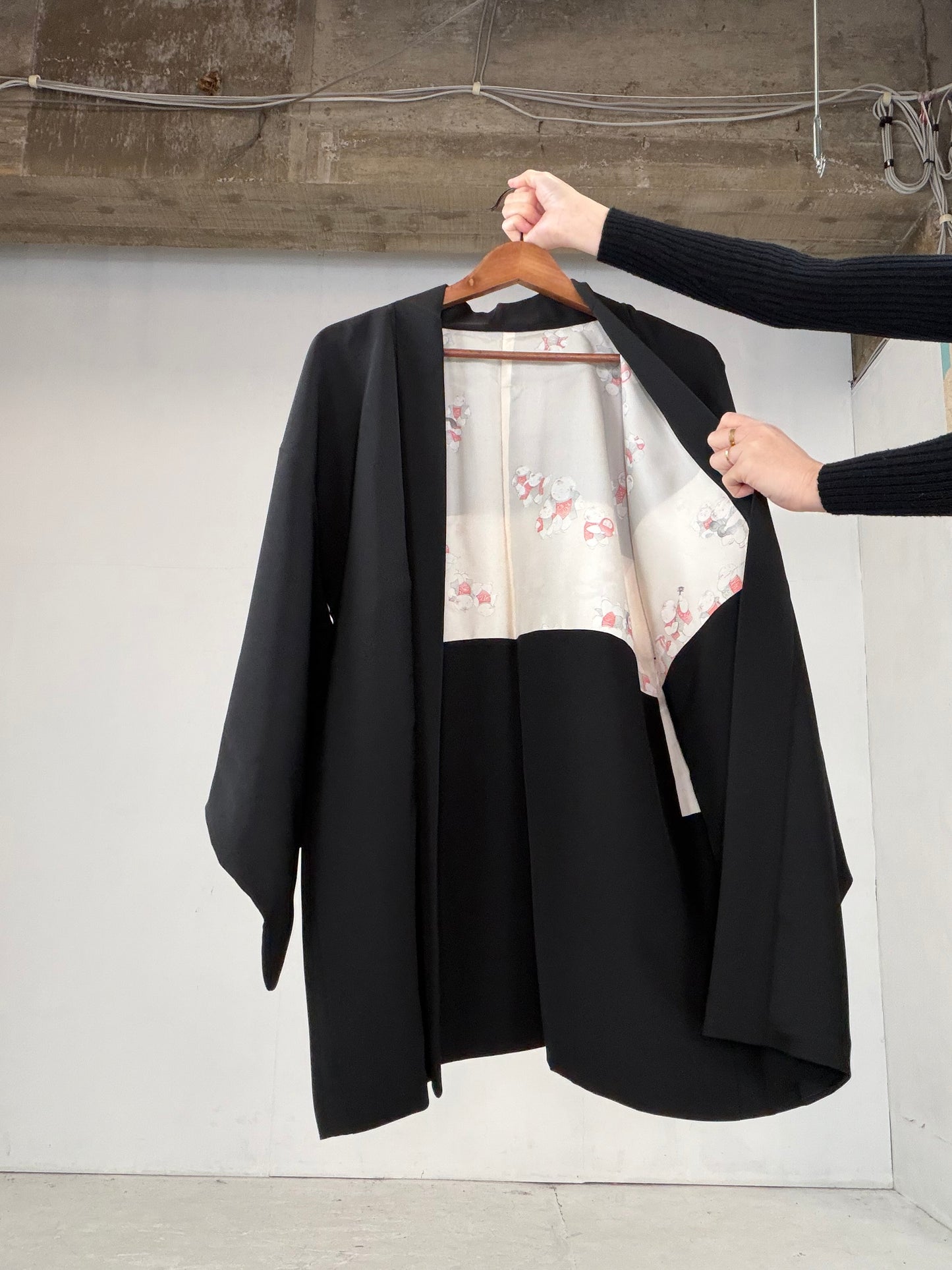 VINTAGE BLACK HAORI  "BLK102"