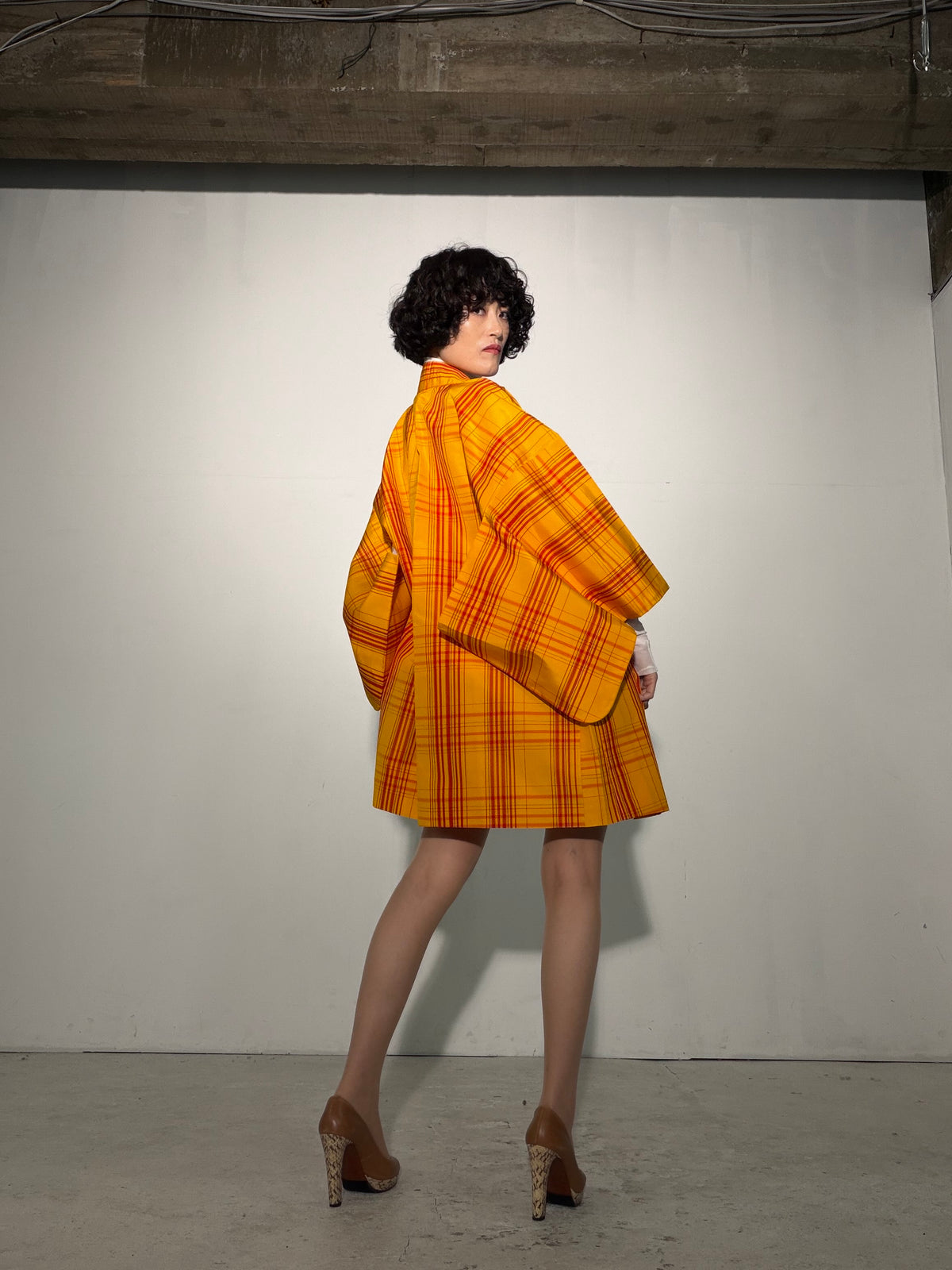 Vintage Tsumugi Haori & Kimono Skirt Set "SAI007 - approx. US 2–4 / UK 6–8 / EU 34–36" — Upcycled from Japanese Kimono