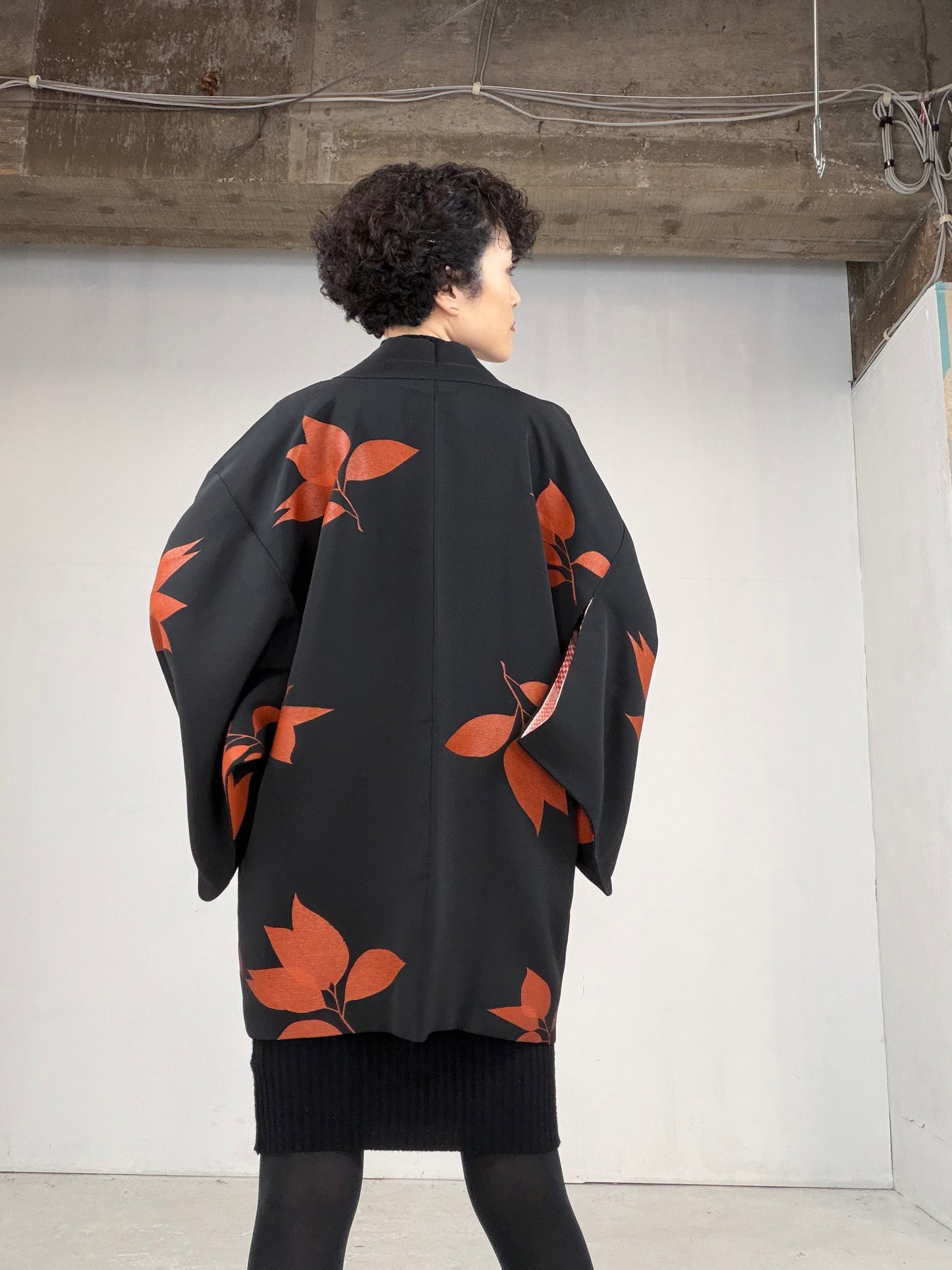 VINTAGE BLACK HAORI  "BLK103"