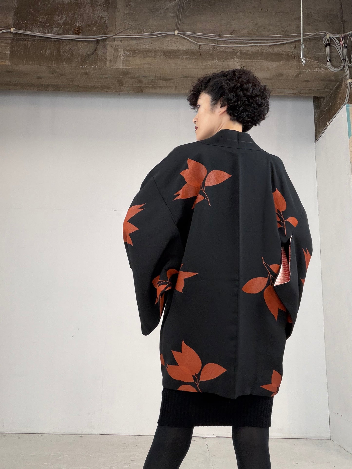 VINTAGE BLACK HAORI  "BLK103"