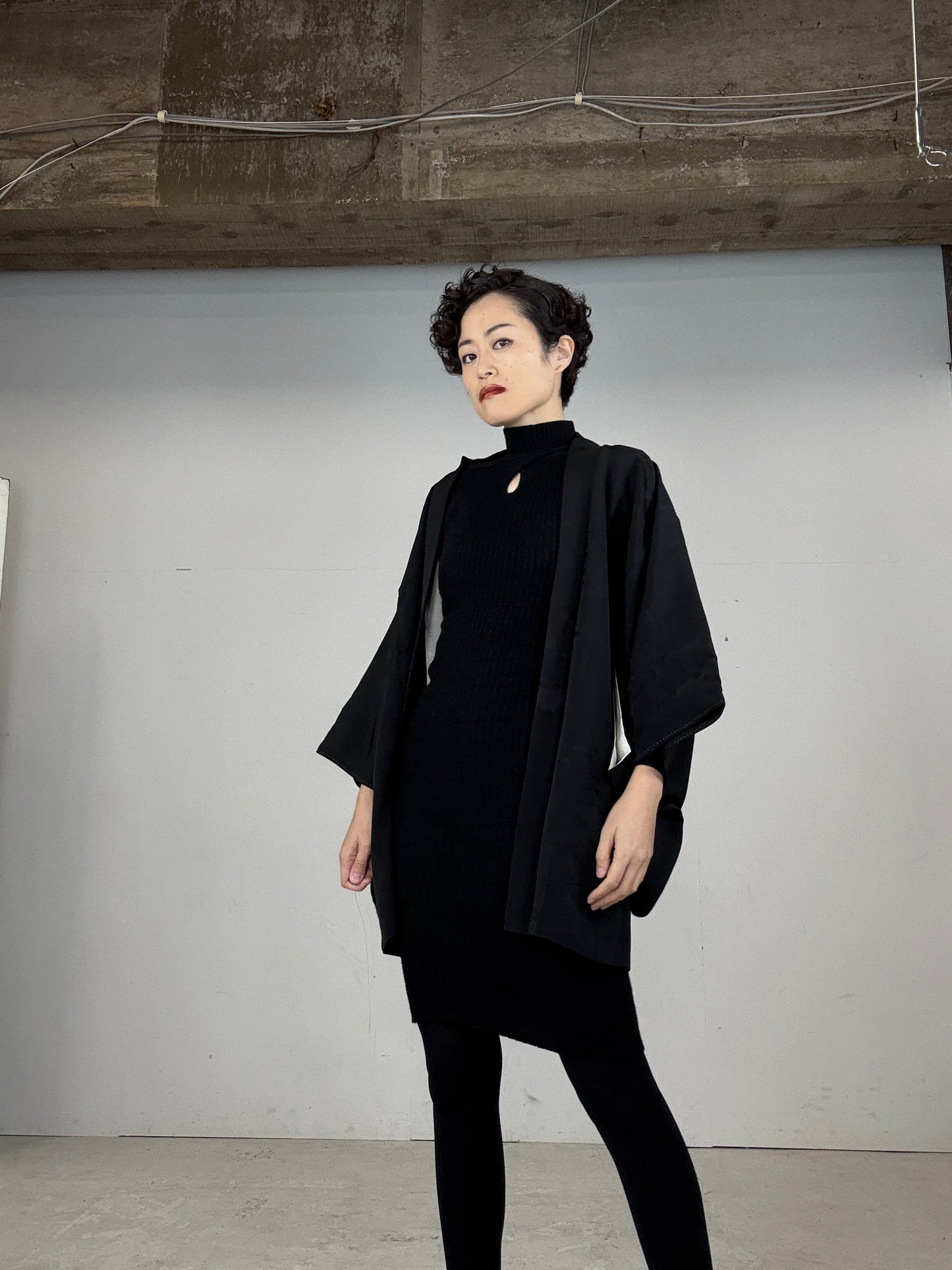 VINTAGE BLACK HAORI "mokkou"