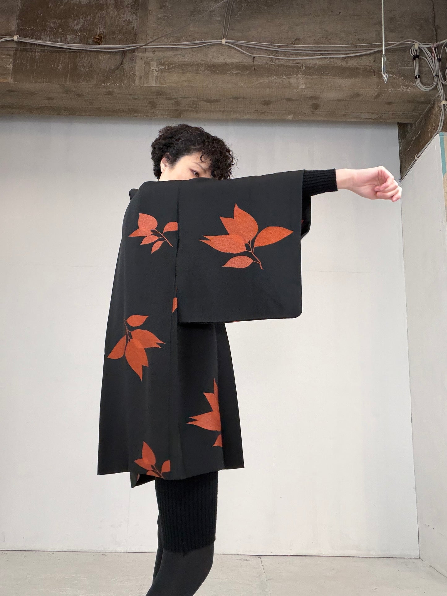 VINTAGE BLACK HAORI  "BLK103"
