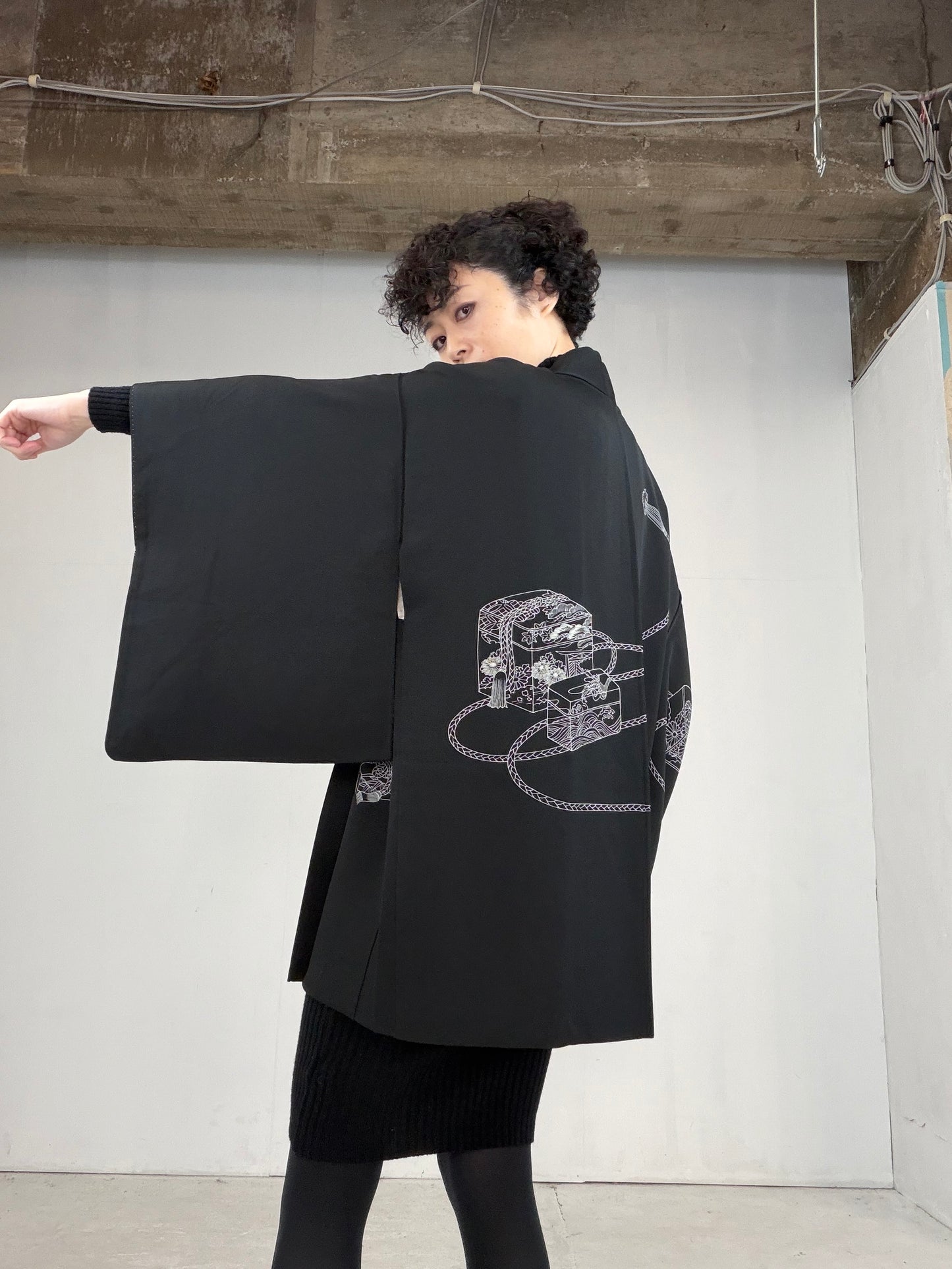 VINTAGE BLACK HAORI "BLK104"