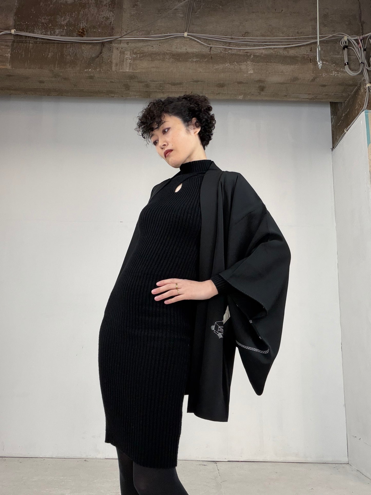 VINTAGE BLACK HAORI "BLK104"