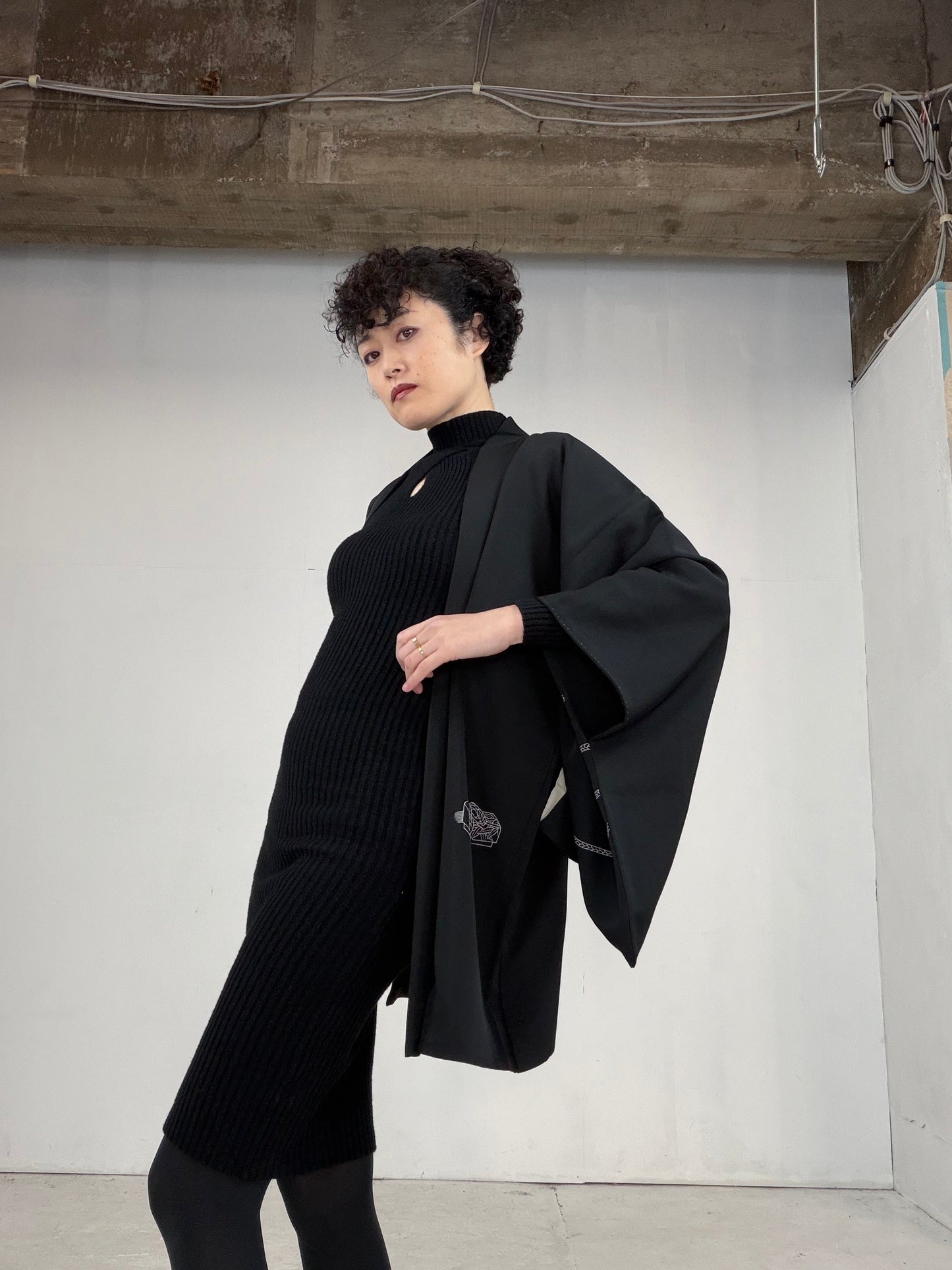 VINTAGE BLACK HAORI "BLK104"