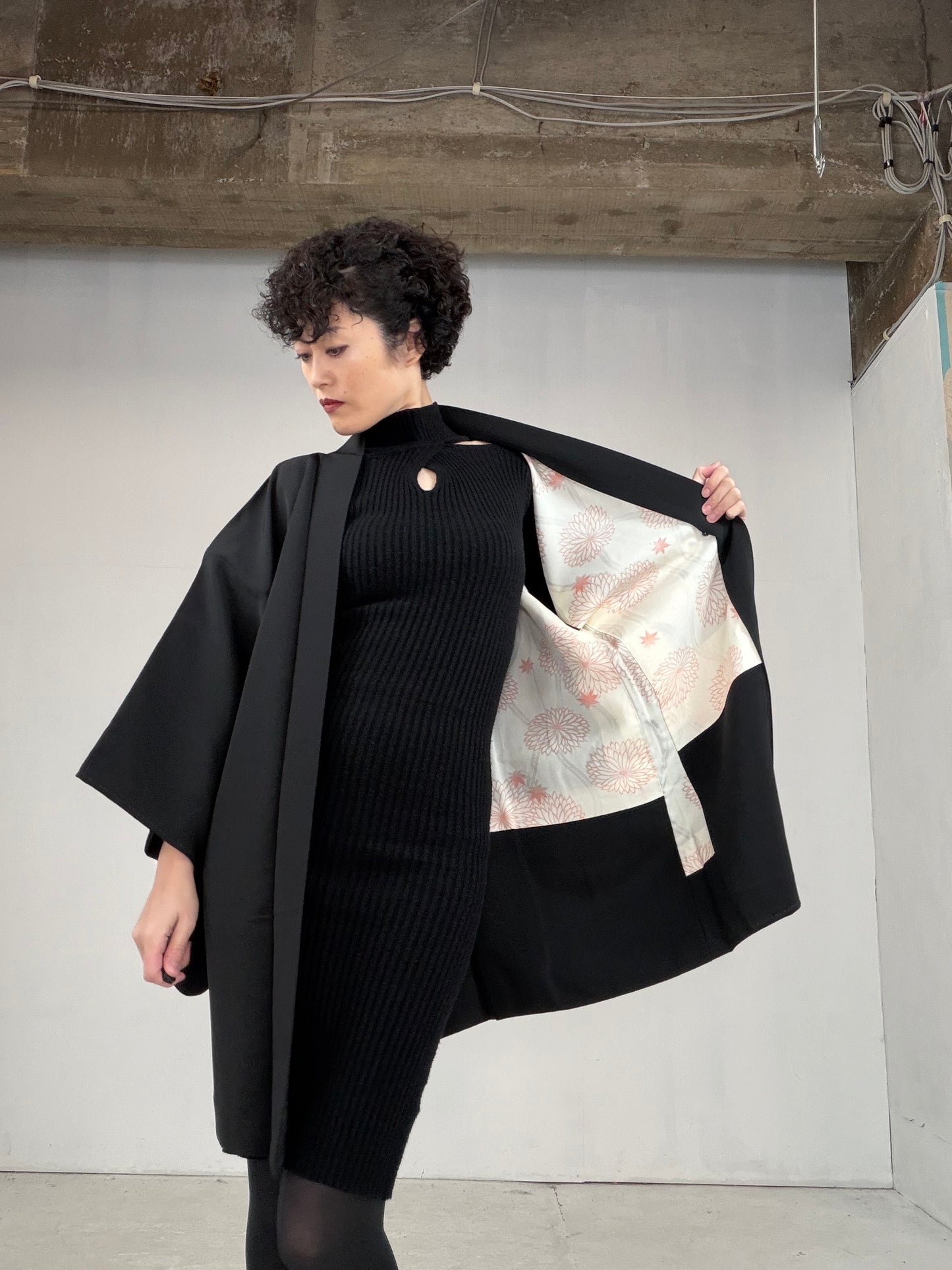 VINTAGE BLACK HAORI  "BLK105"