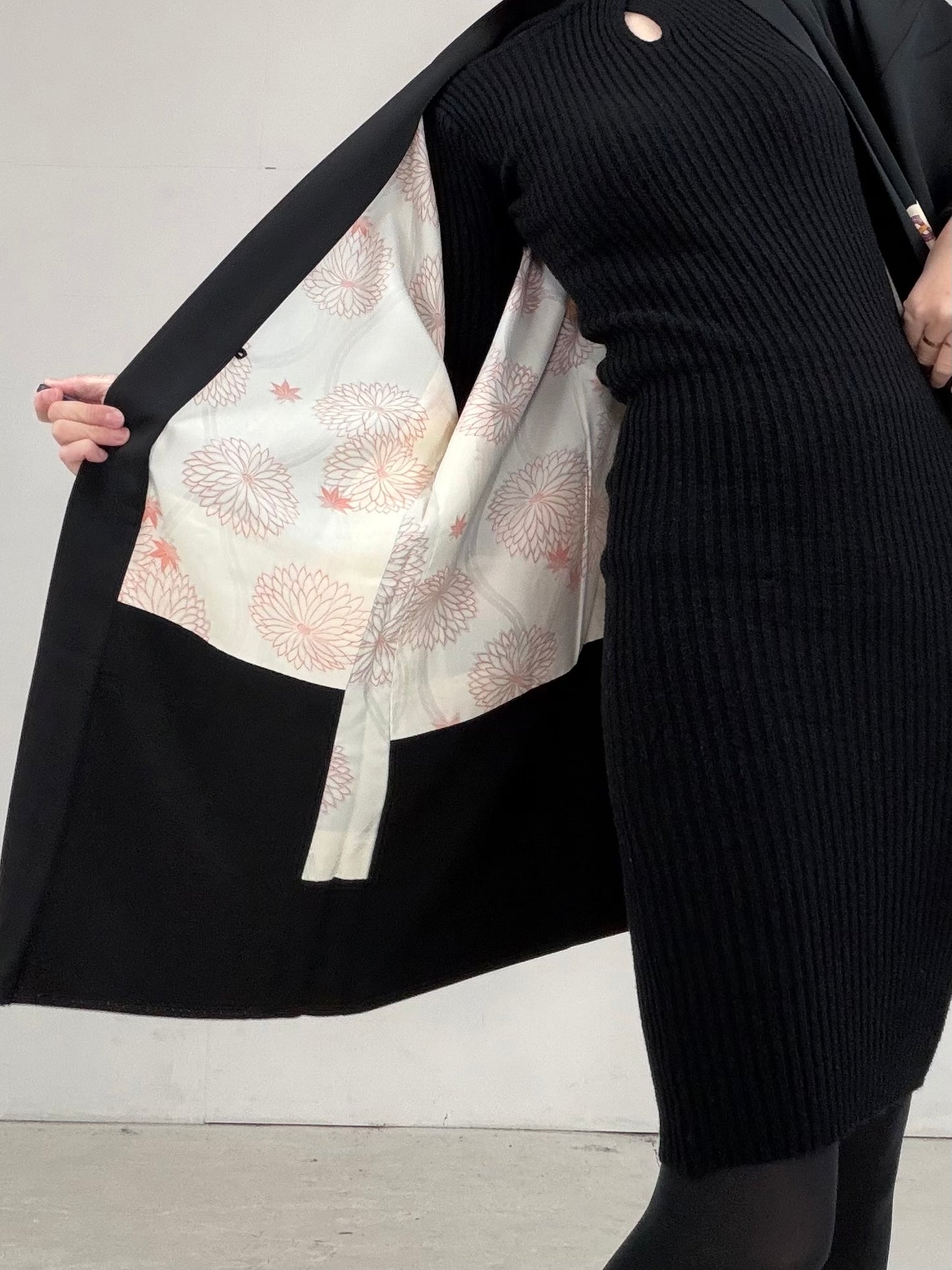 VINTAGE BLACK HAORI  "BLK105"