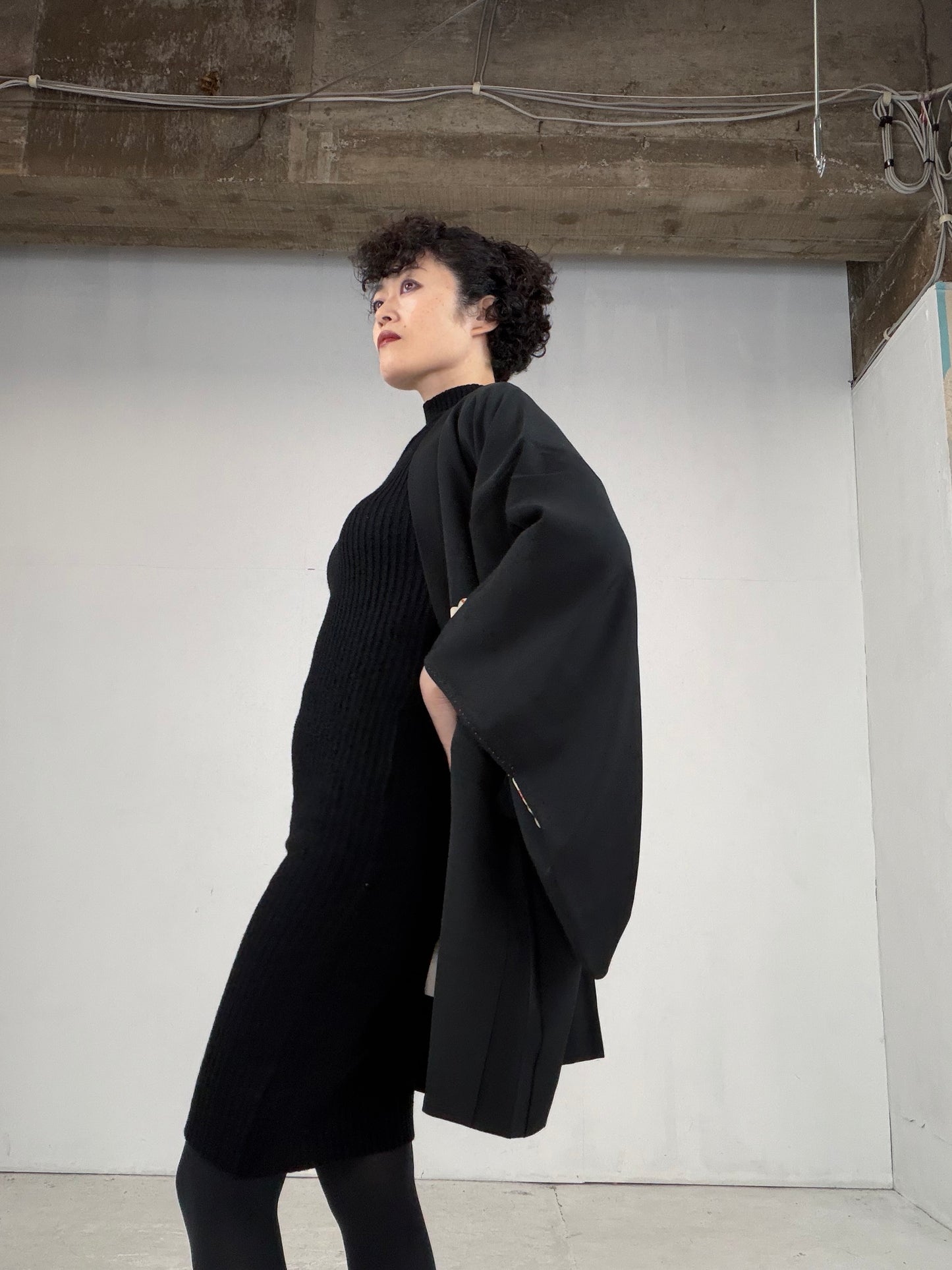 VINTAGE BLACK HAORI  "BLK105"