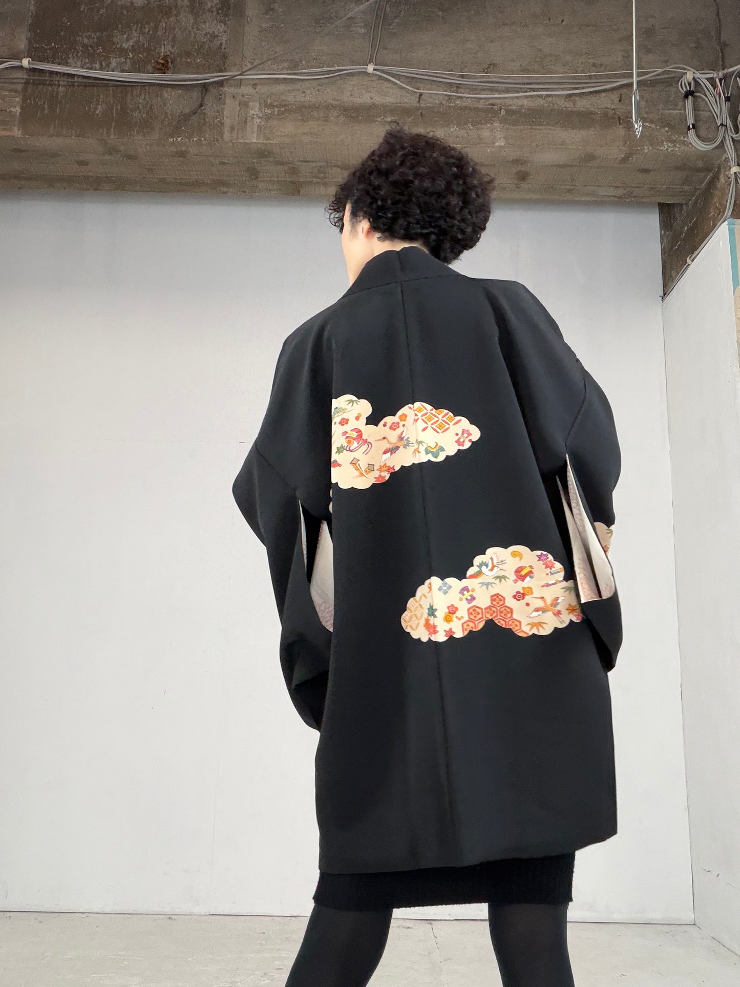 VINTAGE BLACK HAORI  "BLK105"