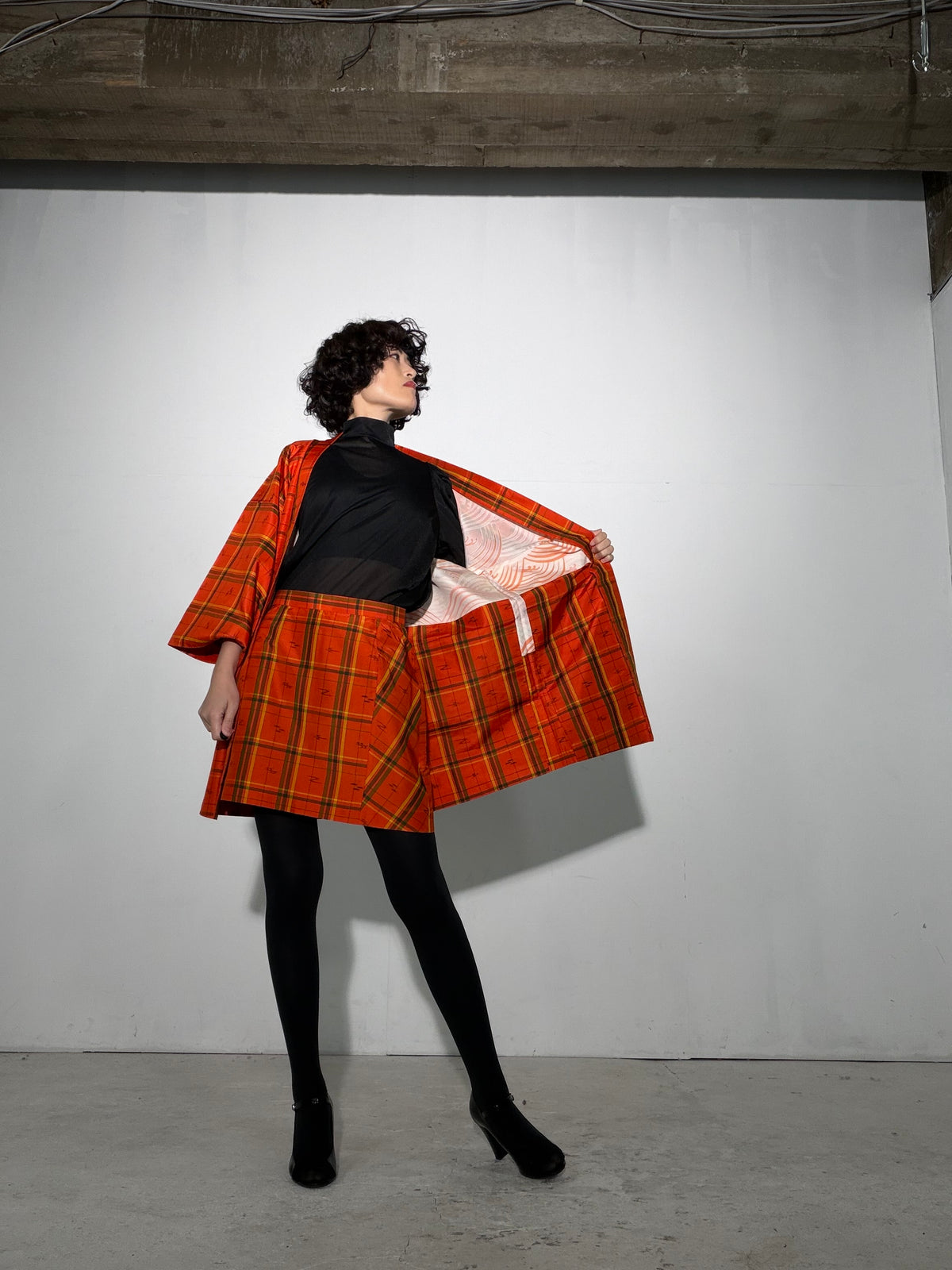 Vintage Tsumugi Haori & Kimono Skirt Set "SAI009 - US 6–8 / UK 10–12 / EU 38–40" — Upcycled from Japanese Kimono