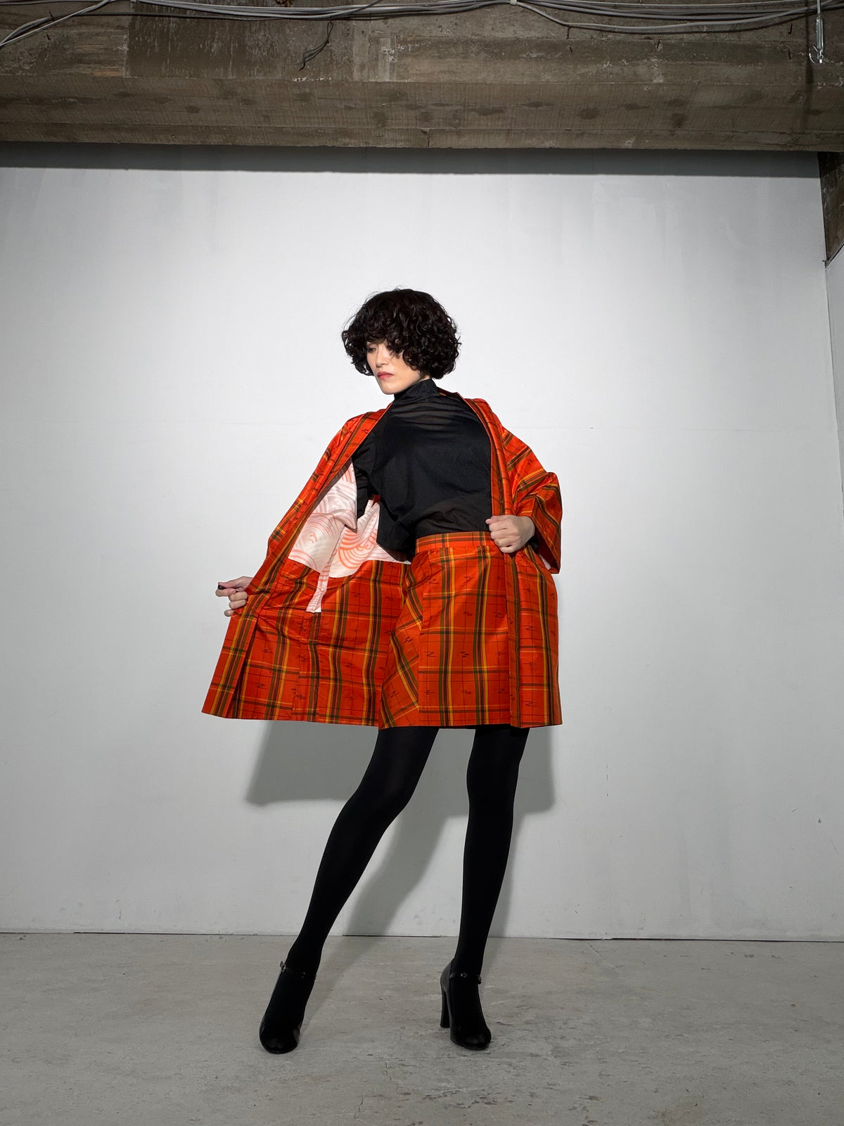 Vintage Tsumugi Haori & Kimono Skirt Set "SAI009 - US 6–8 / UK 10–12 / EU 38–40" — Upcycled from Japanese Kimono