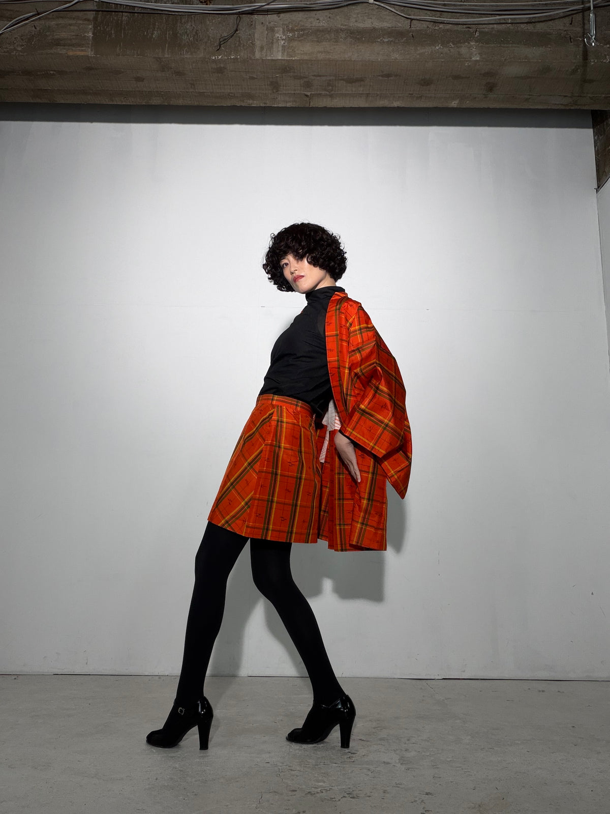 Vintage Tsumugi Haori & Kimono Skirt Set "SAI009 - US 6–8 / UK 10–12 / EU 38–40" — Upcycled from Japanese Kimono