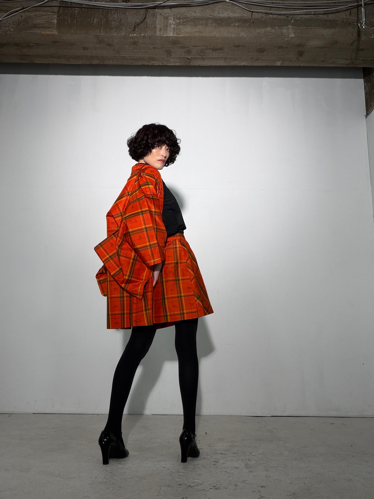 Vintage Tsumugi Haori & Kimono Skirt Set "SAI009 - US 6–8 / UK 10–12 / EU 38–40" — Upcycled from Japanese Kimono