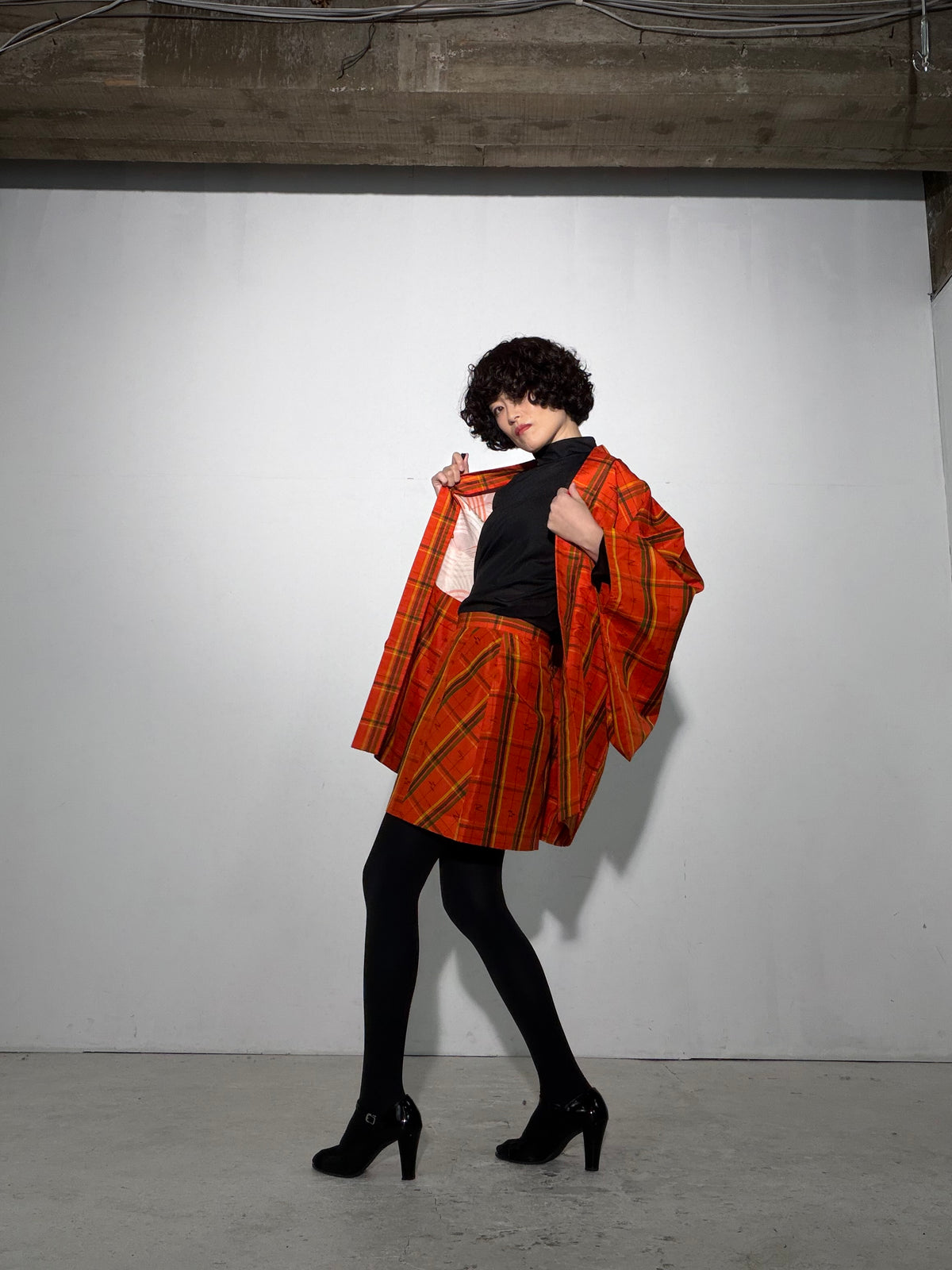 Vintage Tsumugi Haori & Kimono Skirt Set "SAI009 - US 6–8 / UK 10–12 / EU 38–40" — Upcycled from Japanese Kimono