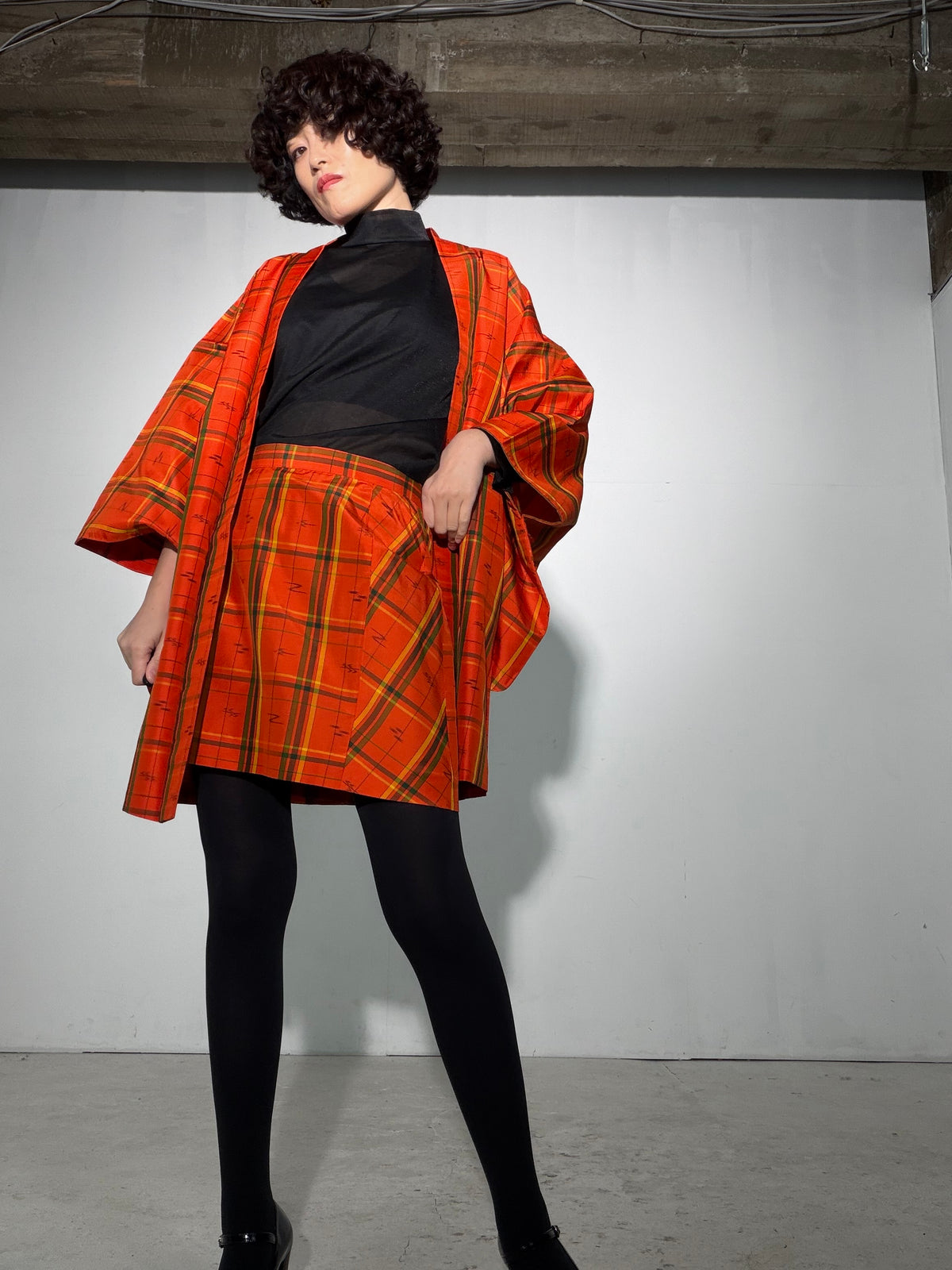Vintage Tsumugi Haori & Kimono Skirt Set "SAI009 - US 6–8 / UK 10–12 / EU 38–40" — Upcycled from Japanese Kimono