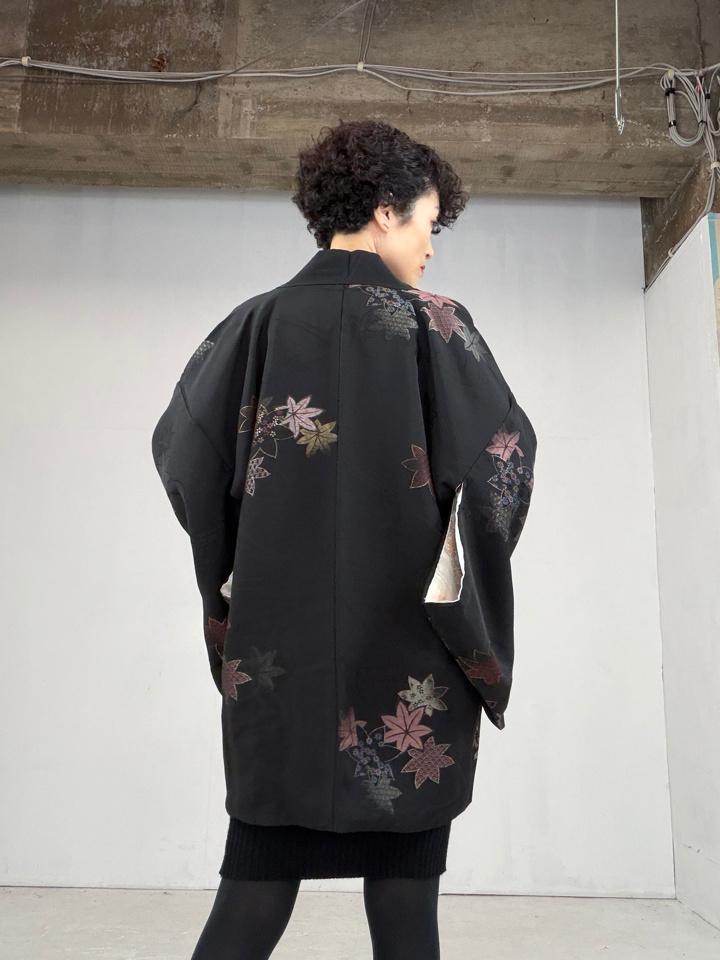 VINTAGE BLACK HAORI  "BLK107"