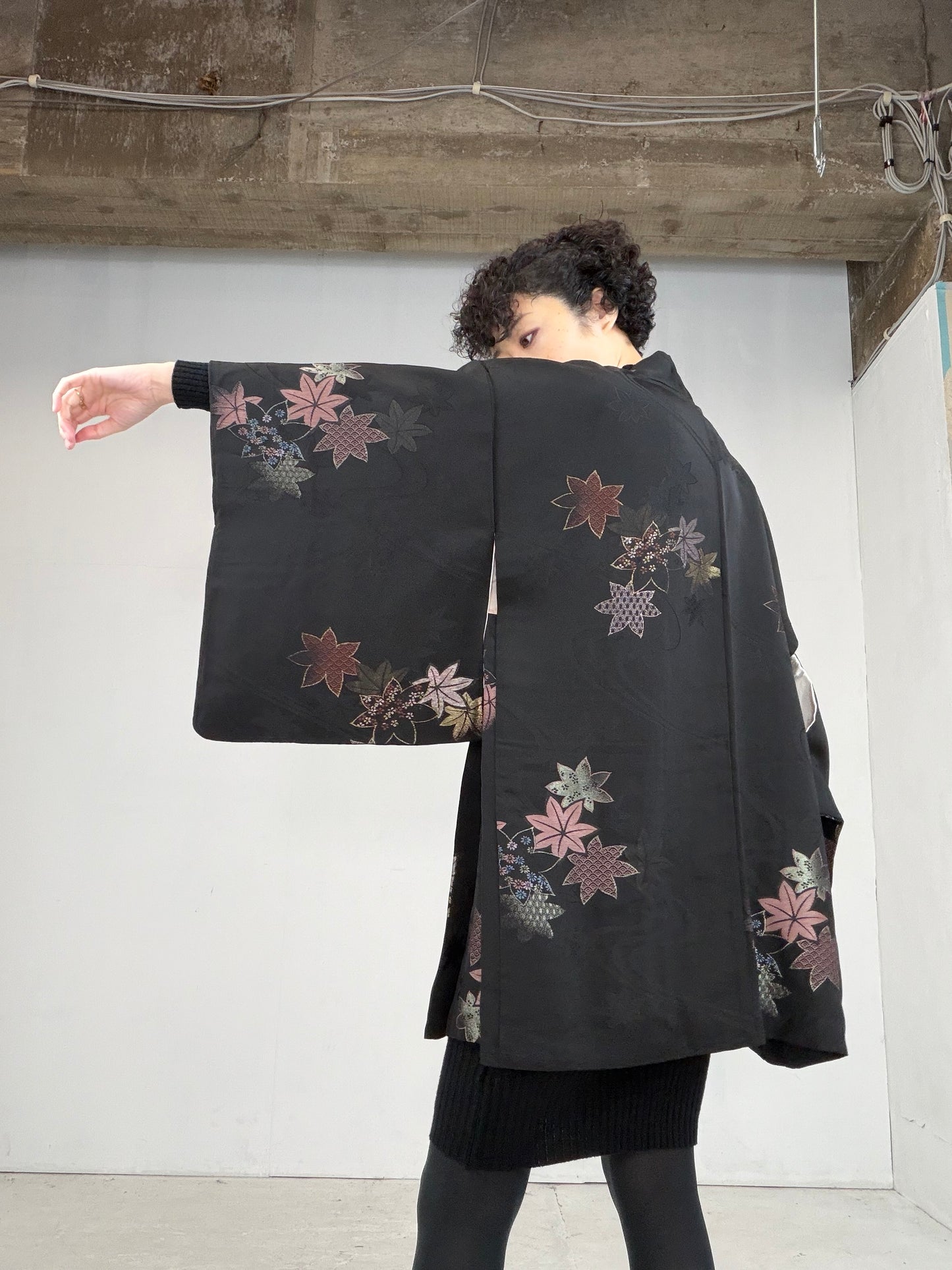 VINTAGE BLACK HAORI  "BLK107"