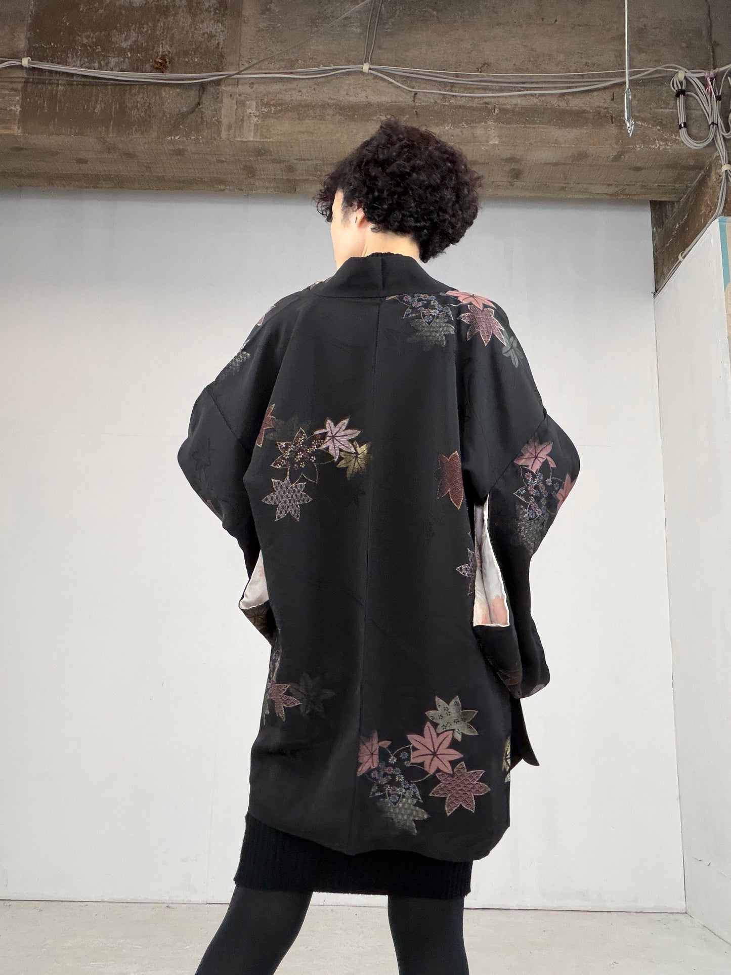 VINTAGE BLACK HAORI  "BLK107"