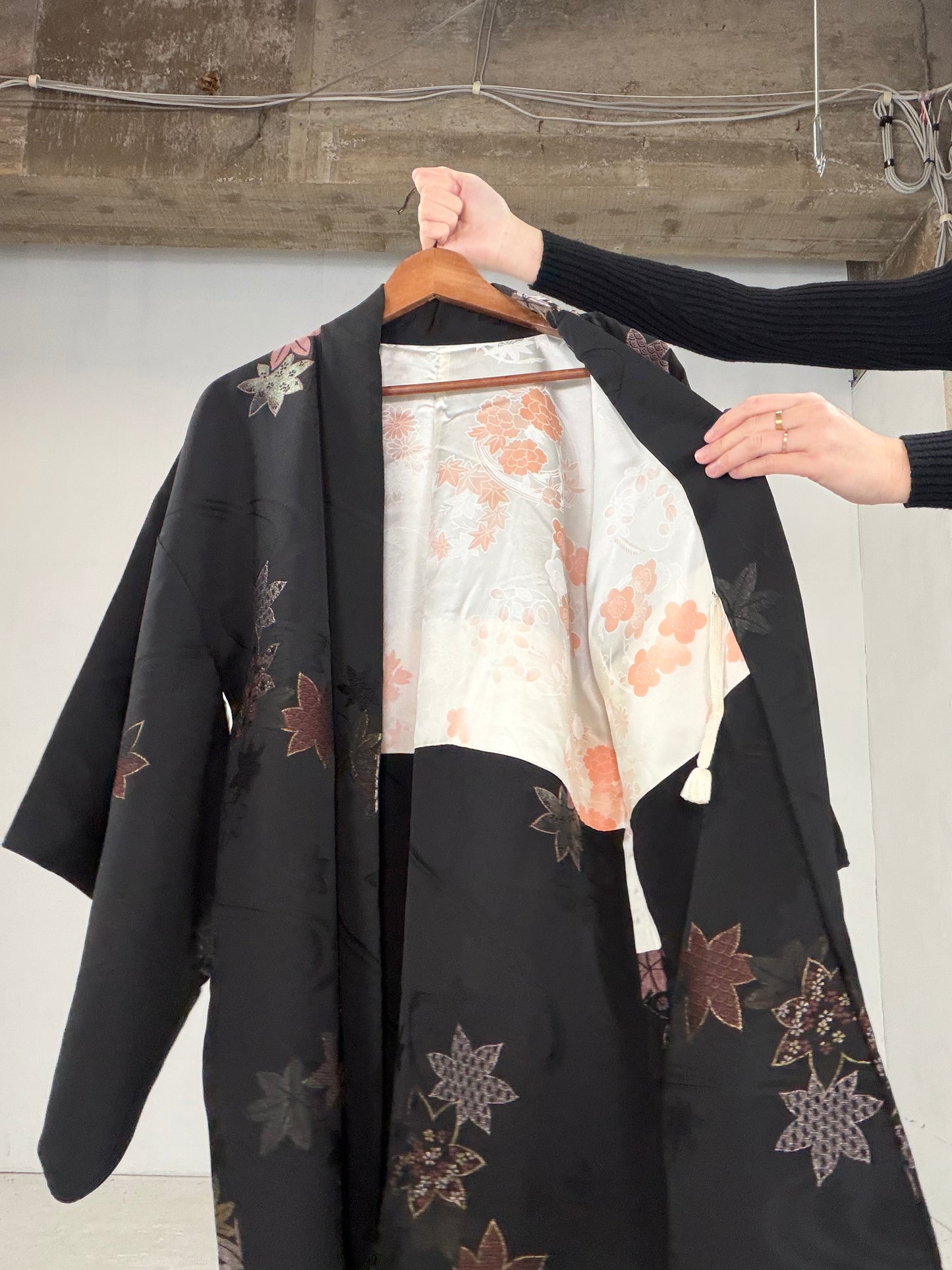 VINTAGE BLACK HAORI  "BLK107"